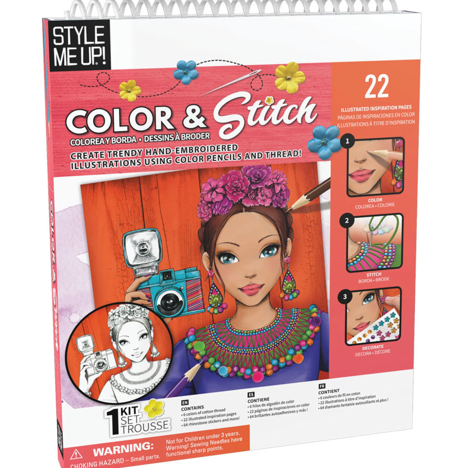 Style Me Up Color & Stitch Creative Art Kit for Kids