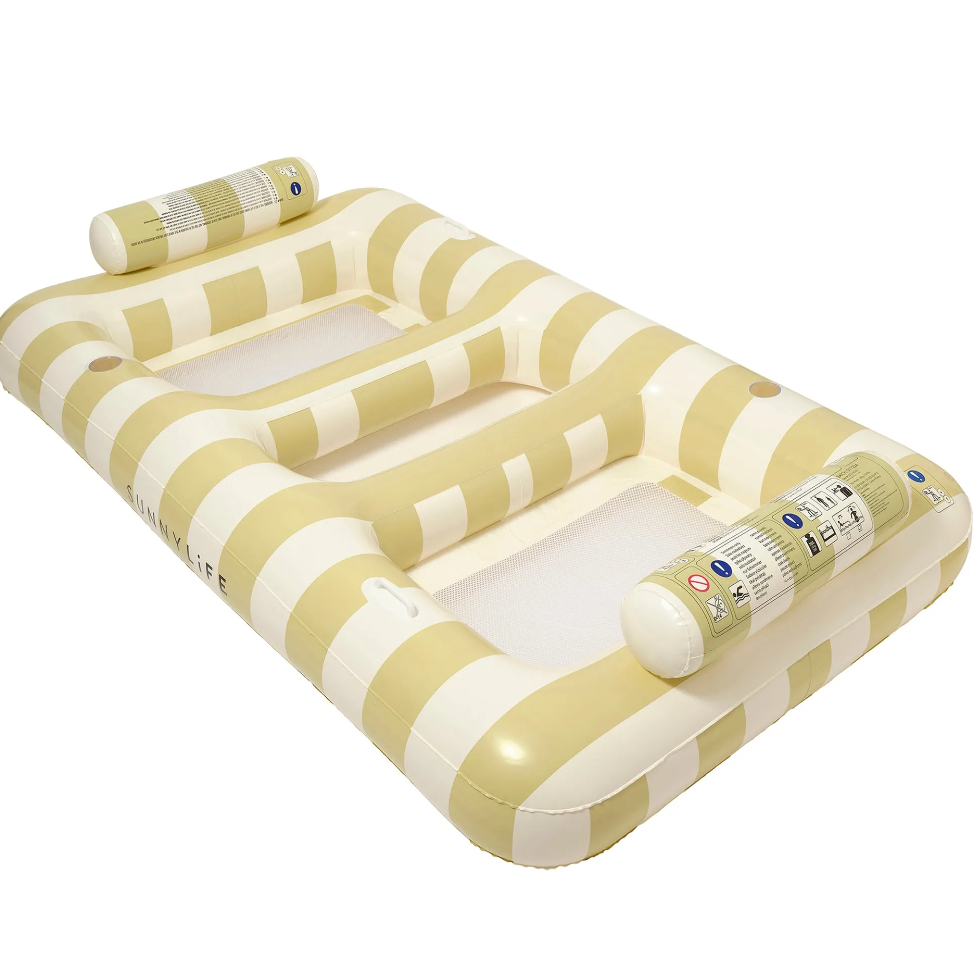 Sunnylife Luxe Twin Hammock Float, Casa Sand Stripe - 2-Person Inflatable Pool Lounger