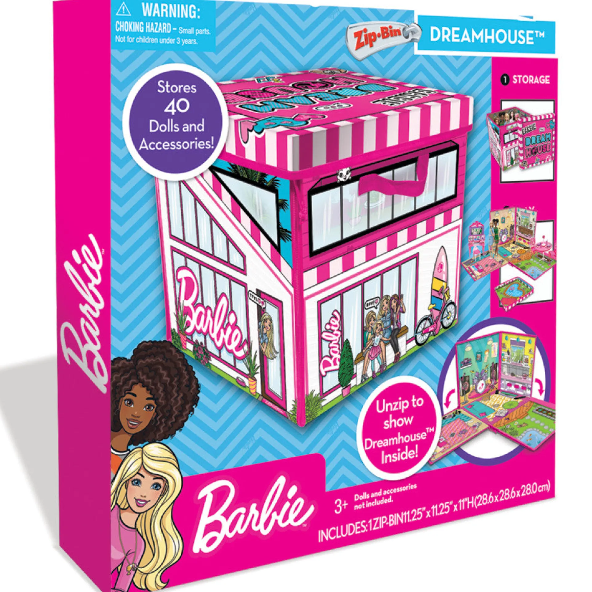 Tara Toy Barbie ZipBin Dreamhouse Playset and Storage Box