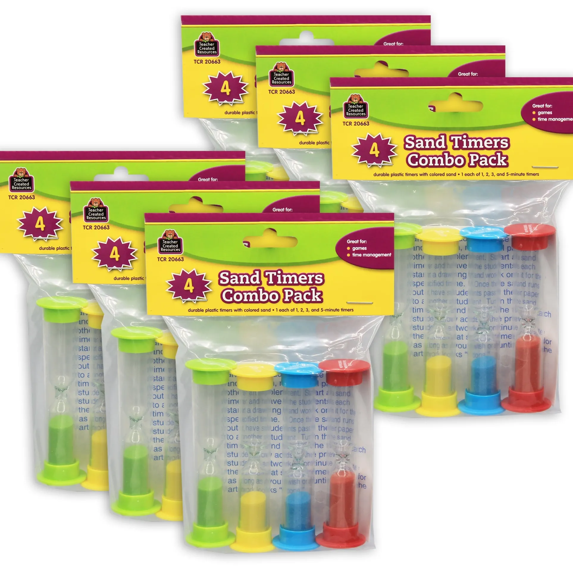 Teacher Created Resources Colorful Sand Timers Set - 24-Pack