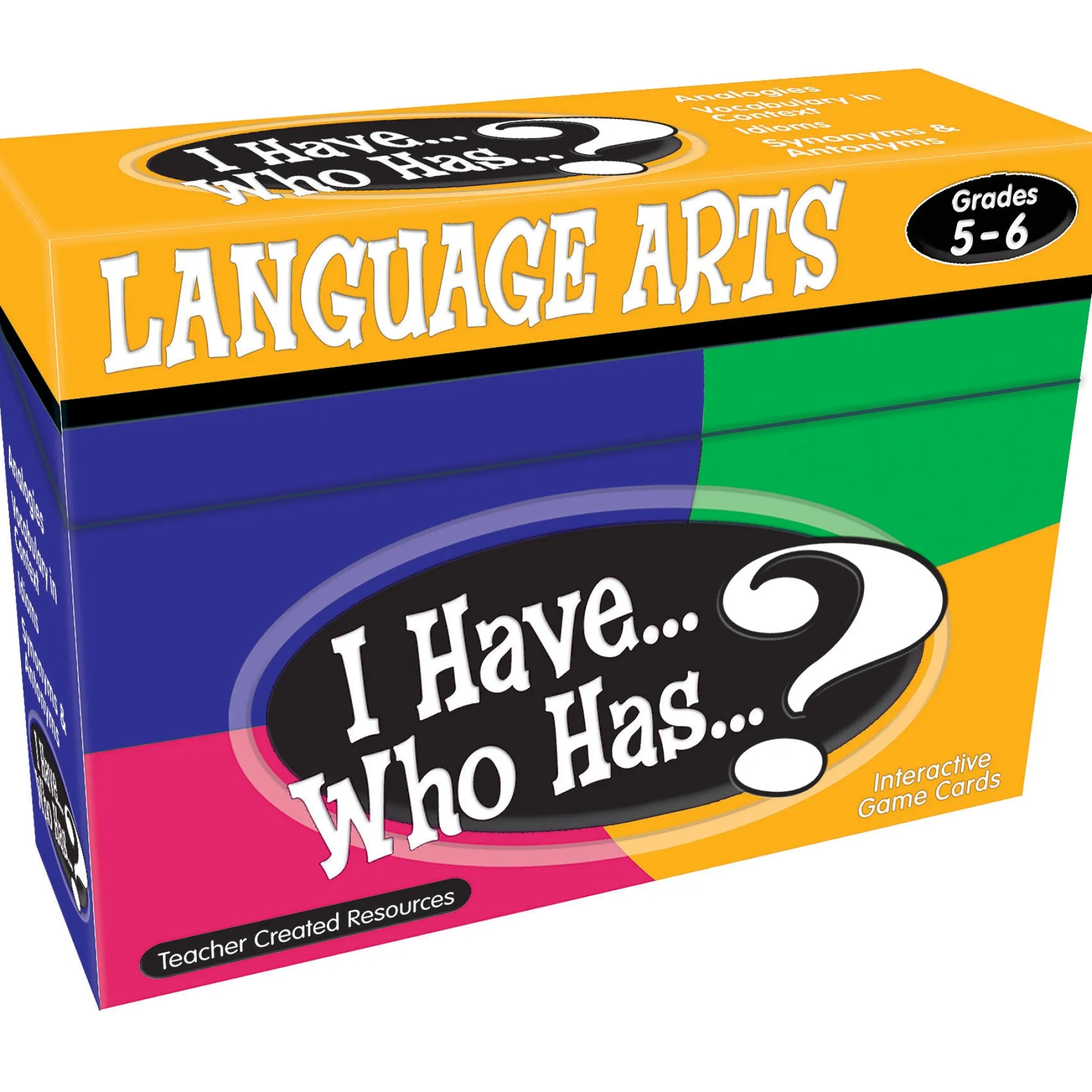 Teacher Created Resources I Have, Who Has Language Arts Game - Grades 5-6