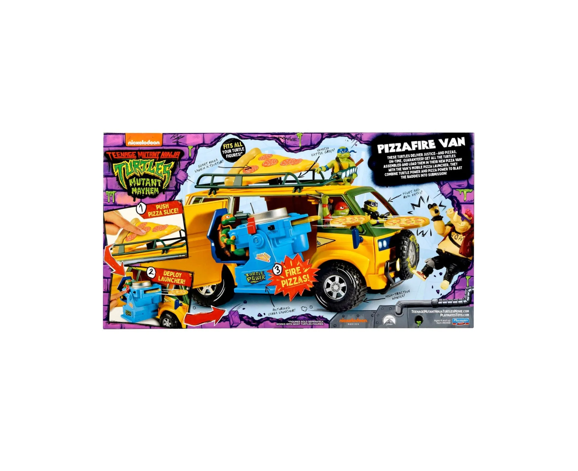 Teenage Mutant Ninja Turtles Mutant Mayhem PizzaFire Van with Motorized Launcher