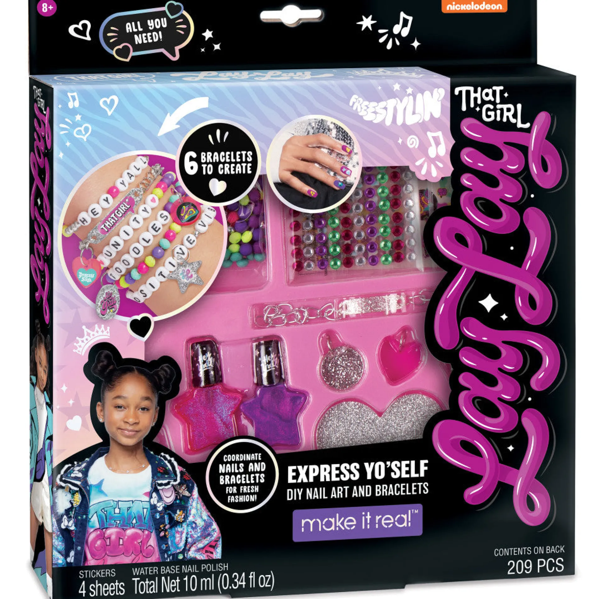 That Girl Lay Lay Express Yo 'Self DIY Bracelet and Nail Art Kit - Pink/Purple