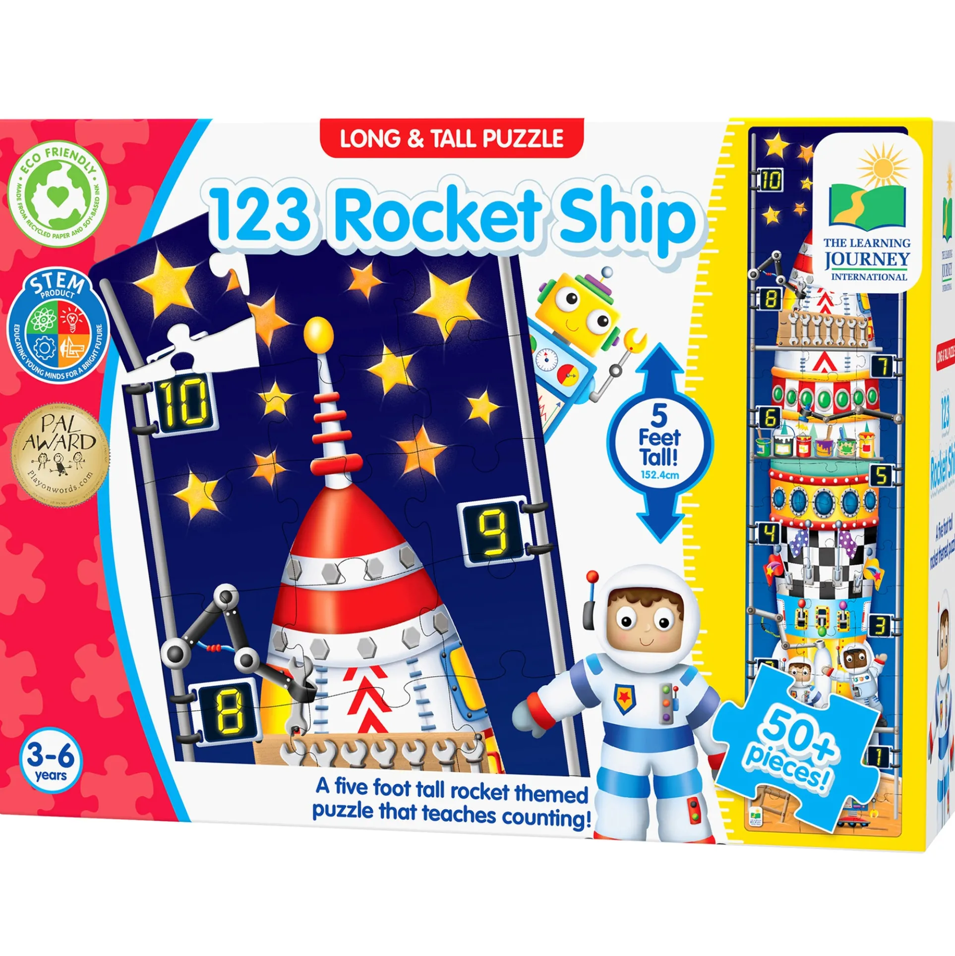 The Learning Journey Long & Tall 123 Rocketship Puzzle - 51 pc