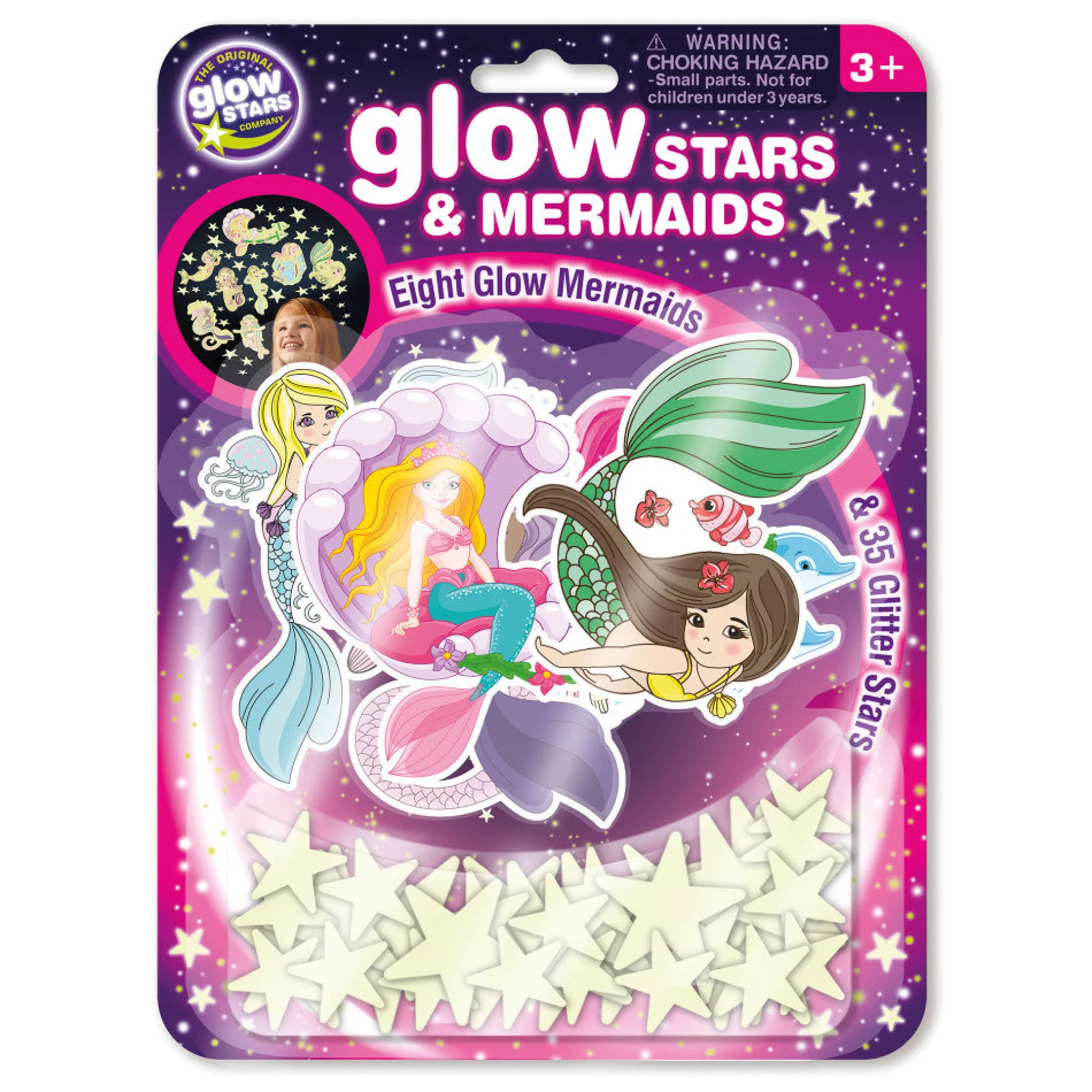 The Original Glowstars Glow-in-the-Dark Mermaids and Stars Room Decor Kit