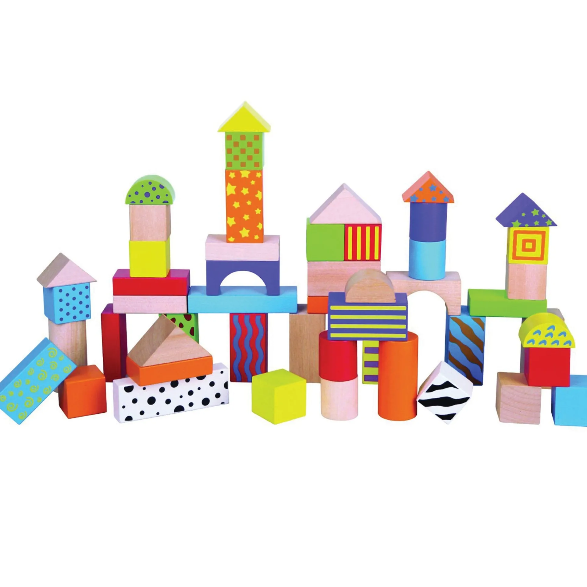 The Original Toy Company 50-Piece Wooden Blocks Set - Multicolor