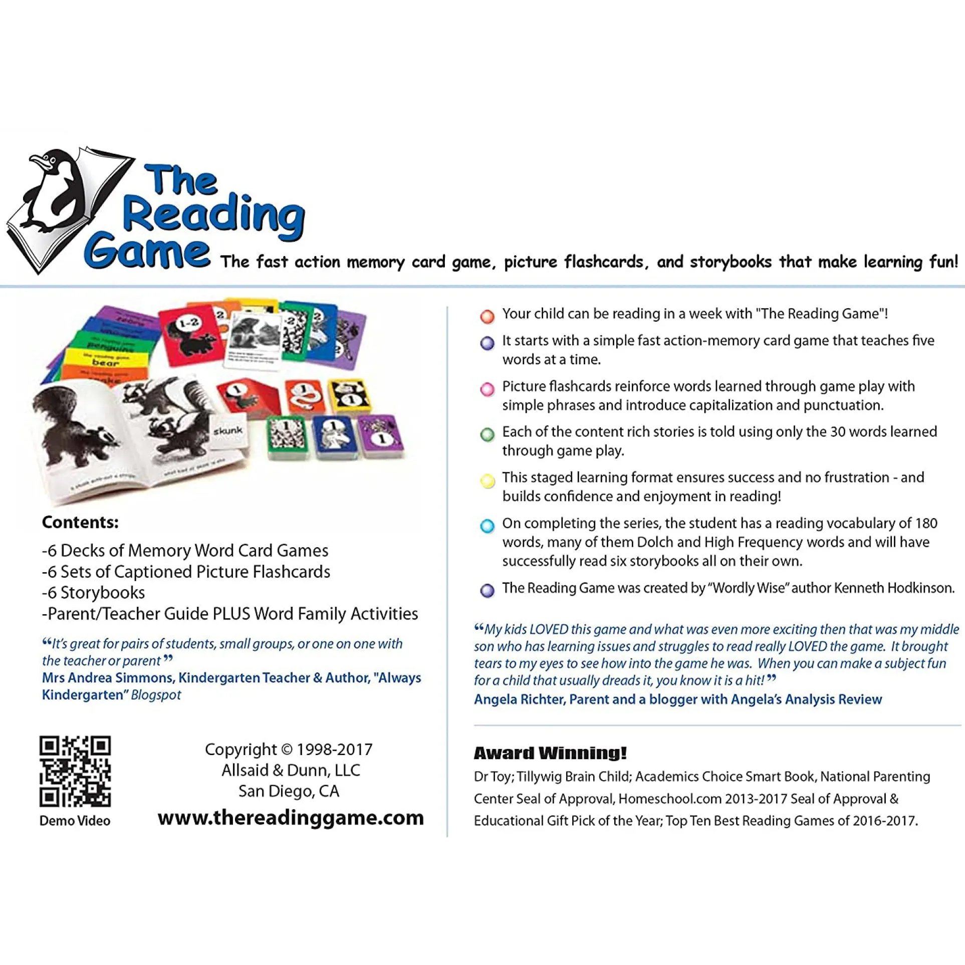 The Reading Game - 2nd Edition - Fast-Action Memory and Storybook Set