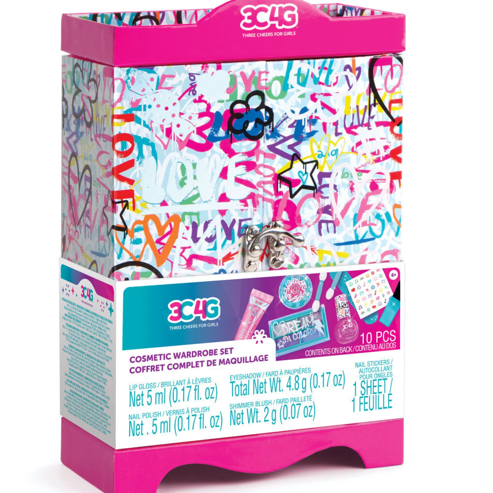 Three Cheers For Girls Graffiti Cosmetic Wardrobe Kit - Vibrant Makeup Set
