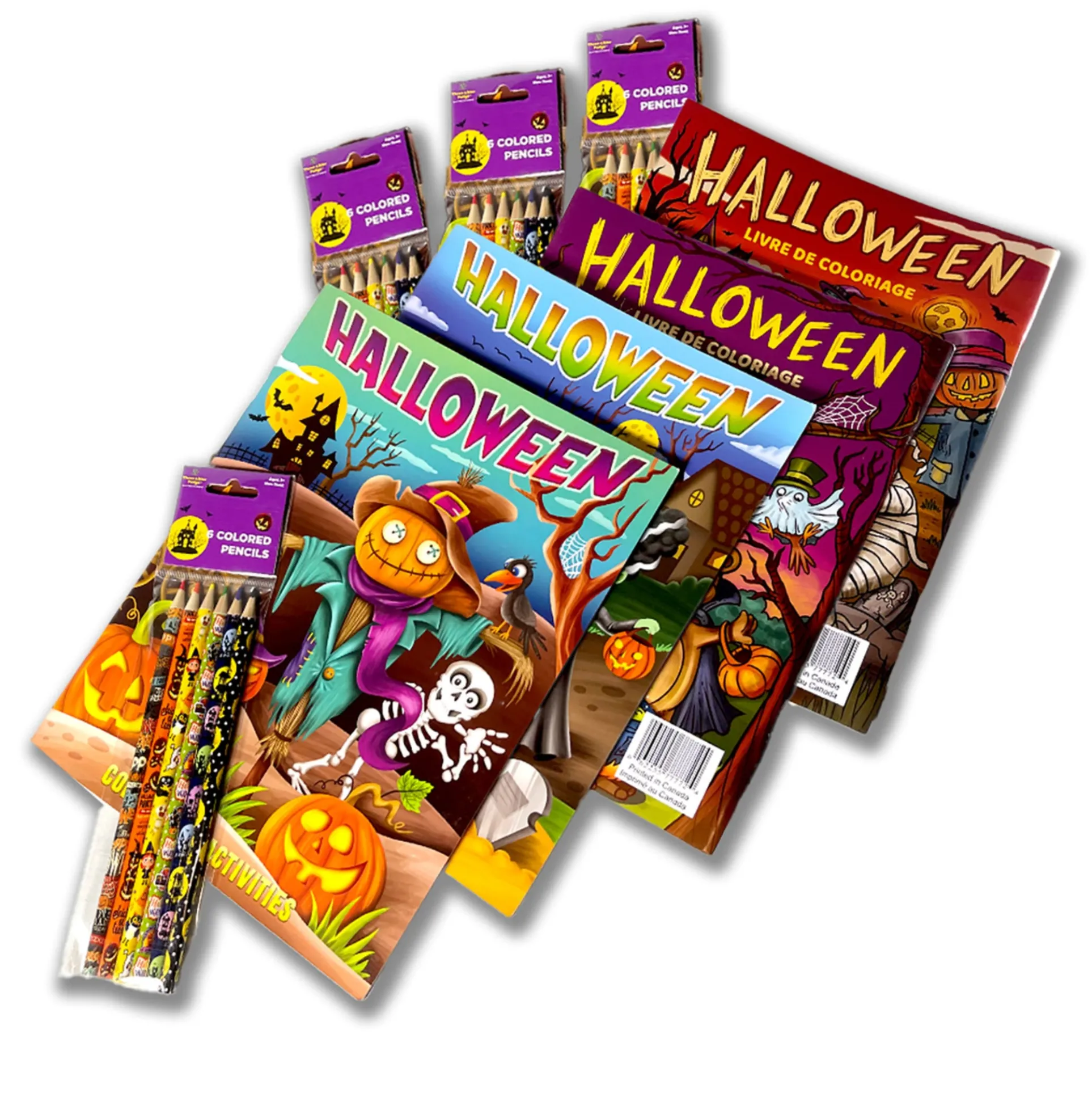 Three Little Twigs: Halloween 8pc Coloring Book & Pencil Bundle, Ages 3+