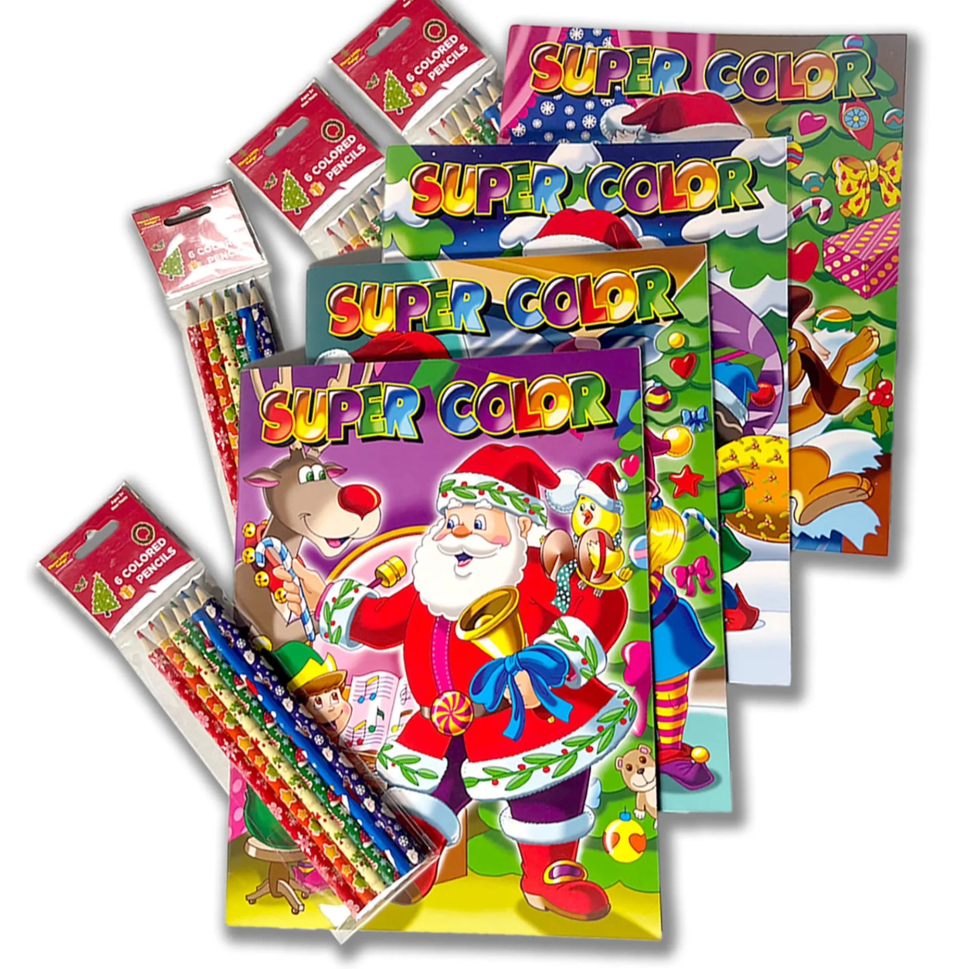 Three Little Twigs Christmas Coloring Set, 8-Piece Bundle, Ages 3+
