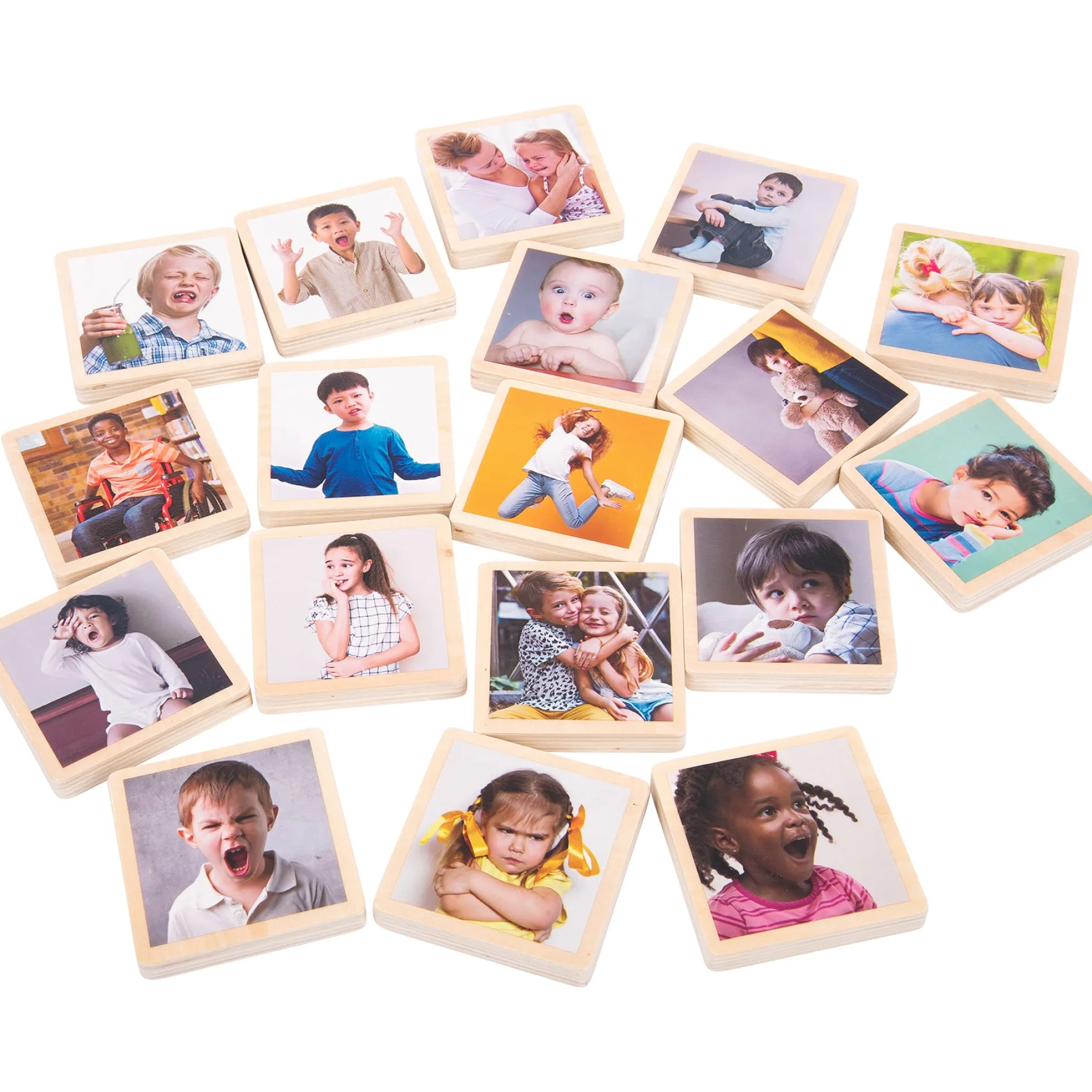 TickiT My Emotions Wooden Tiles - Educational Emotion Recognition Set - 18 Pieces