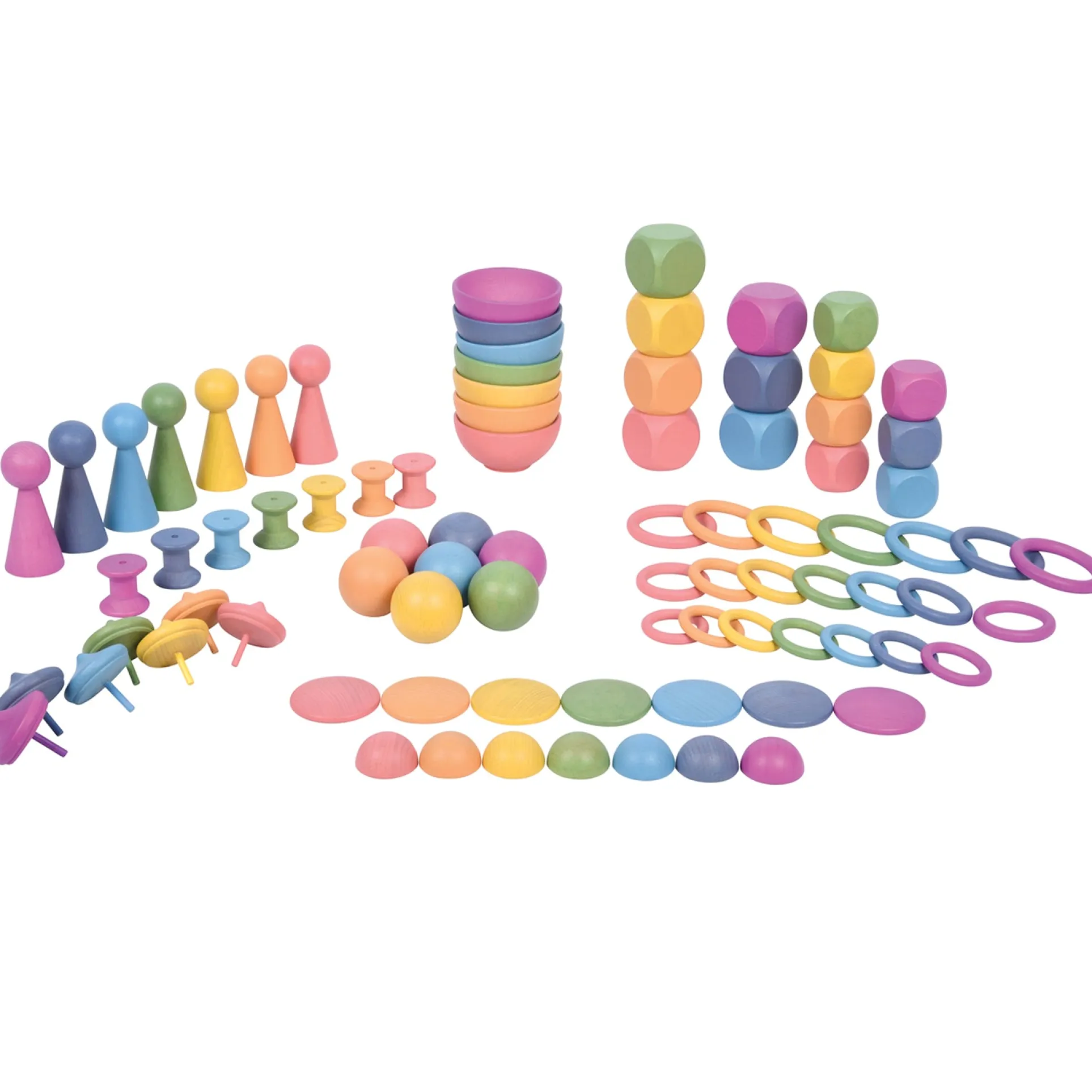 TickiT Rainbow Wooden Super Set ‚Äì 84 Pieces in 7 Colors