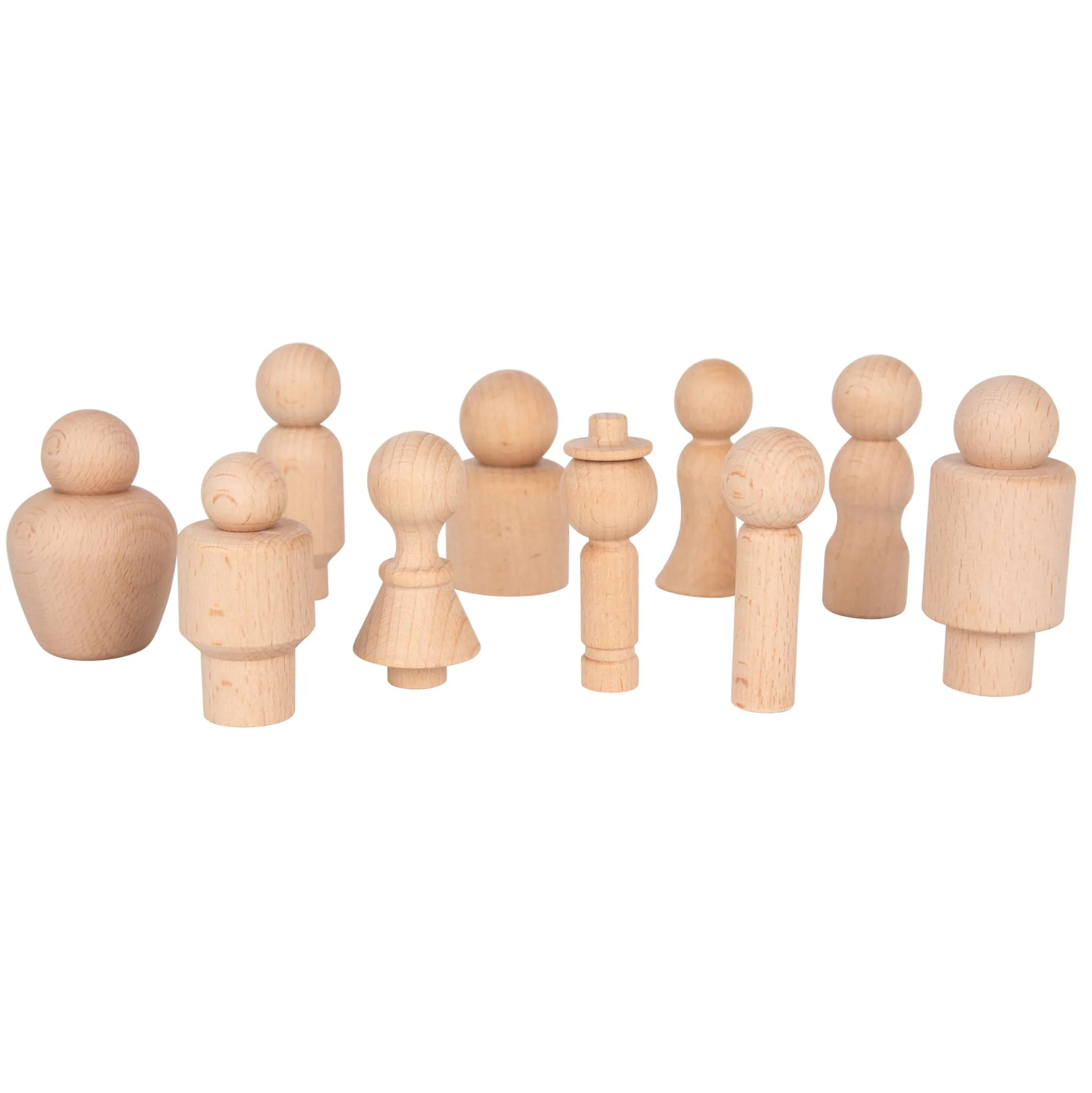 TickiT Wooden Community Figures - Set of 10 - Creative Play for Toddlers