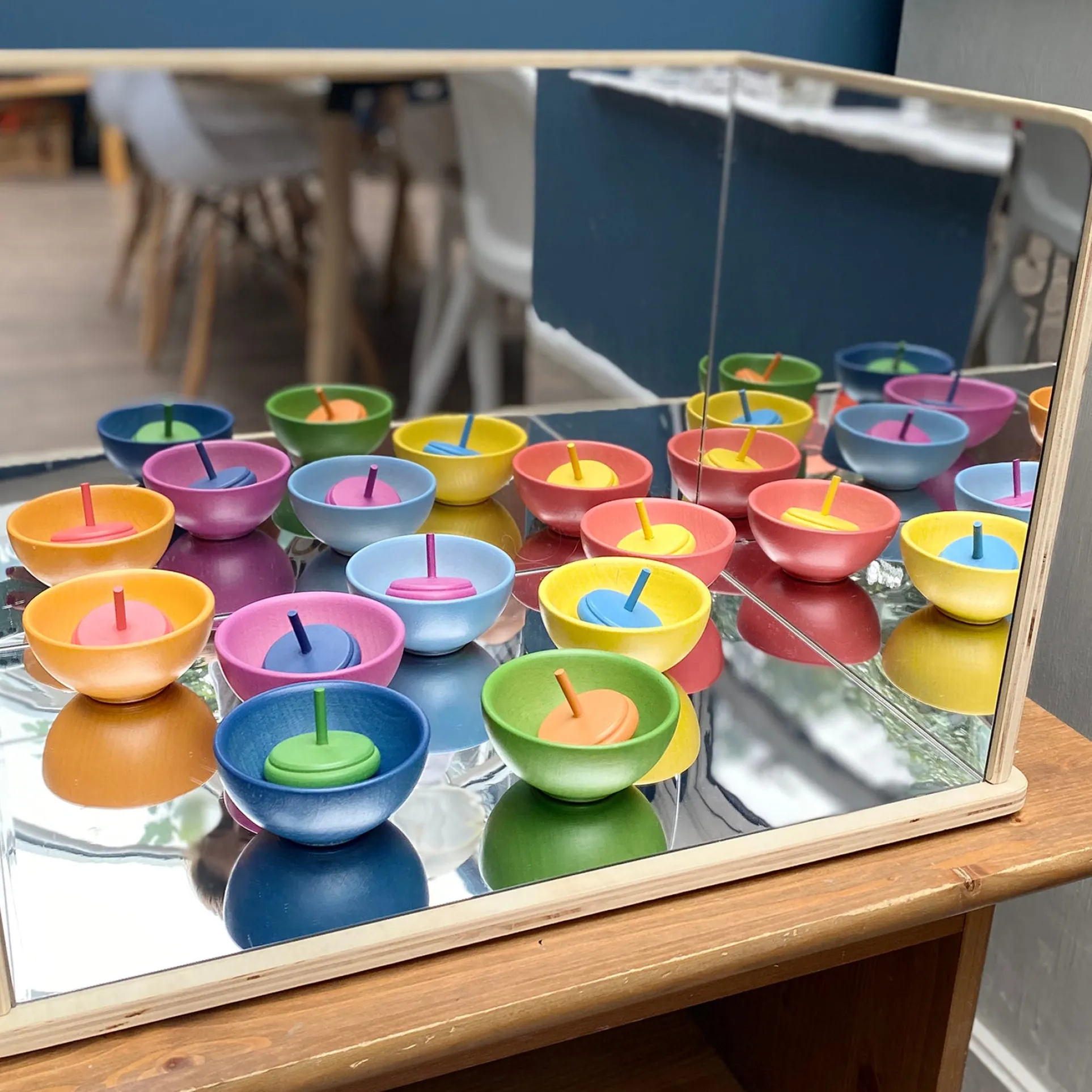 TickiT Wooden Exploratory Mirror - Interactive Discovery Panels