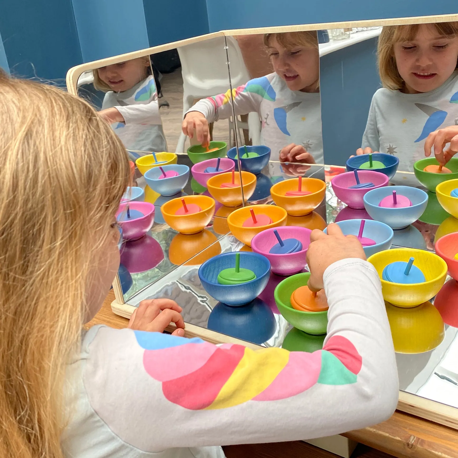 TickiT Wooden Exploratory Mirror - Interactive Discovery Panels