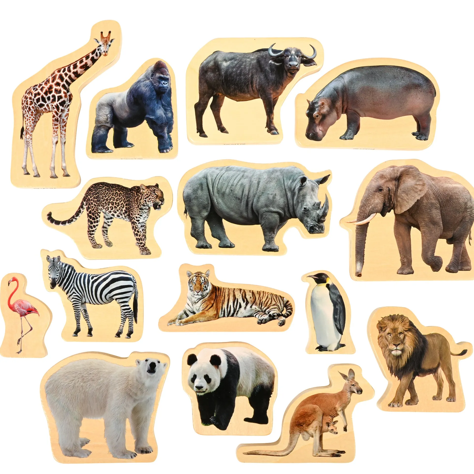 TickiT Wooden Wild Animal Blocks - Imaginative Play Set of 15