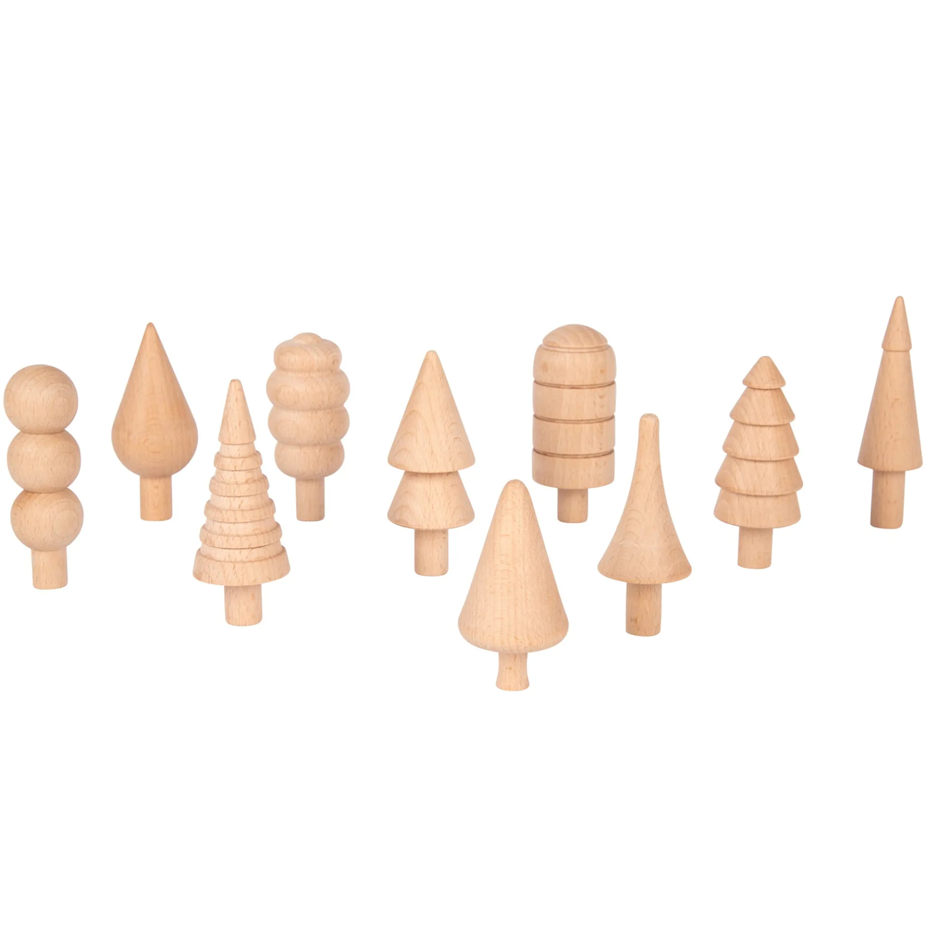 TickiT Woodland Trees Set - 10 Piece Wooden Toy Collection for Toddlers