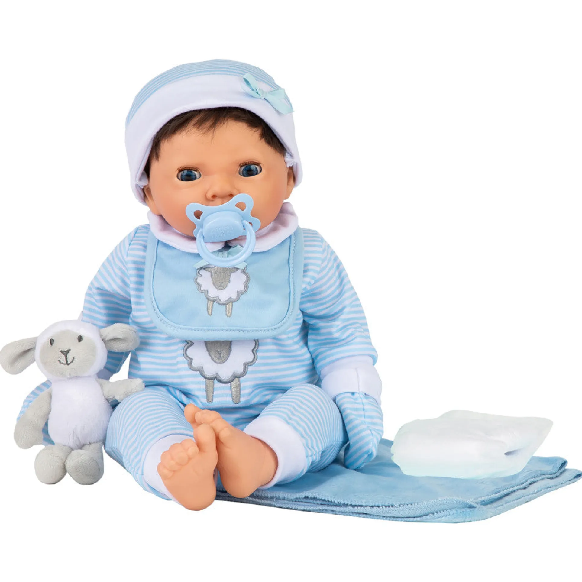 Tiny Treasures Lifelike Baby Doll with Layette Set - Soft Hair