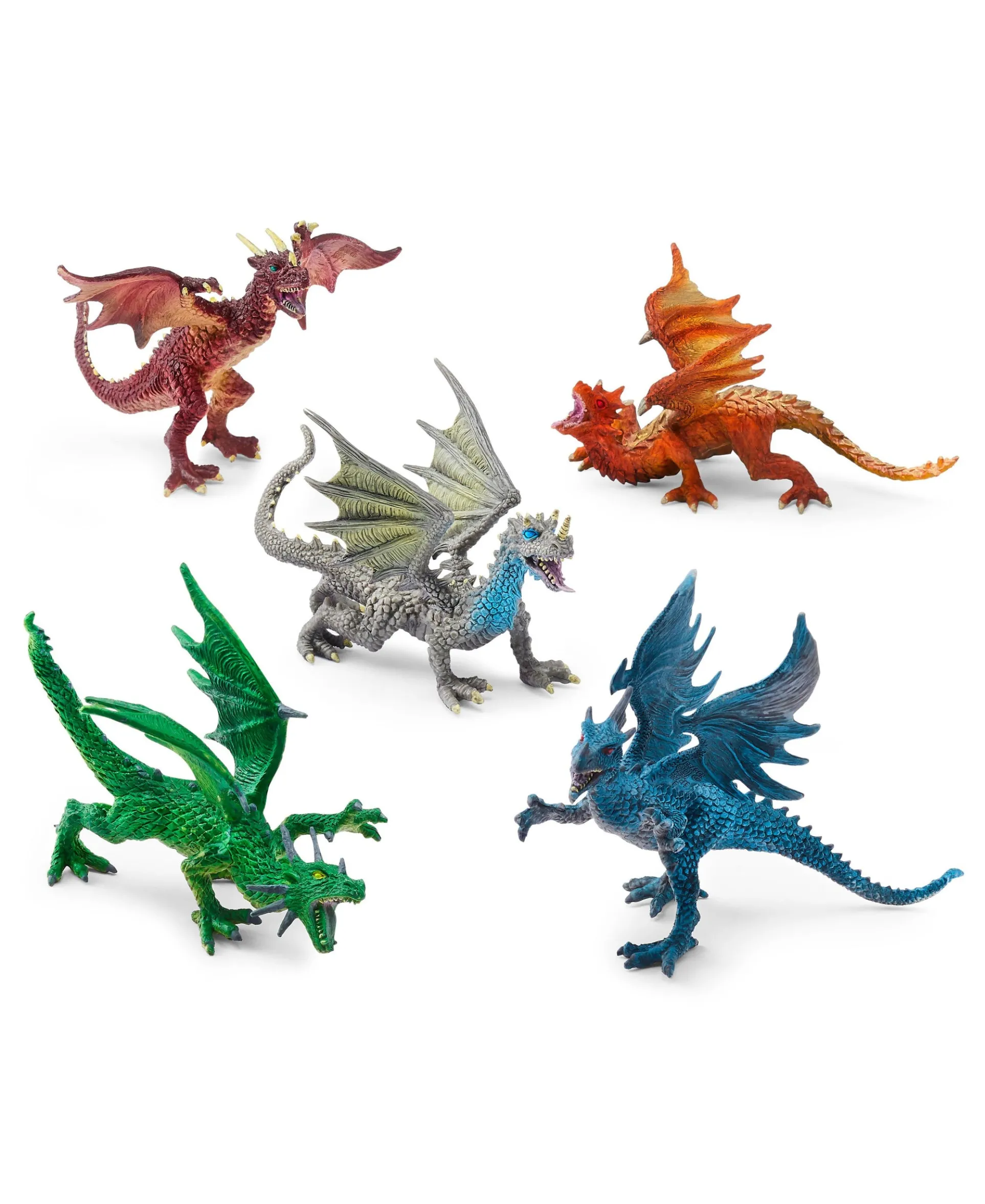 Toys R Us Exclusive Dragon Collectibles Set - 5 Unique Hand-Painted Figures