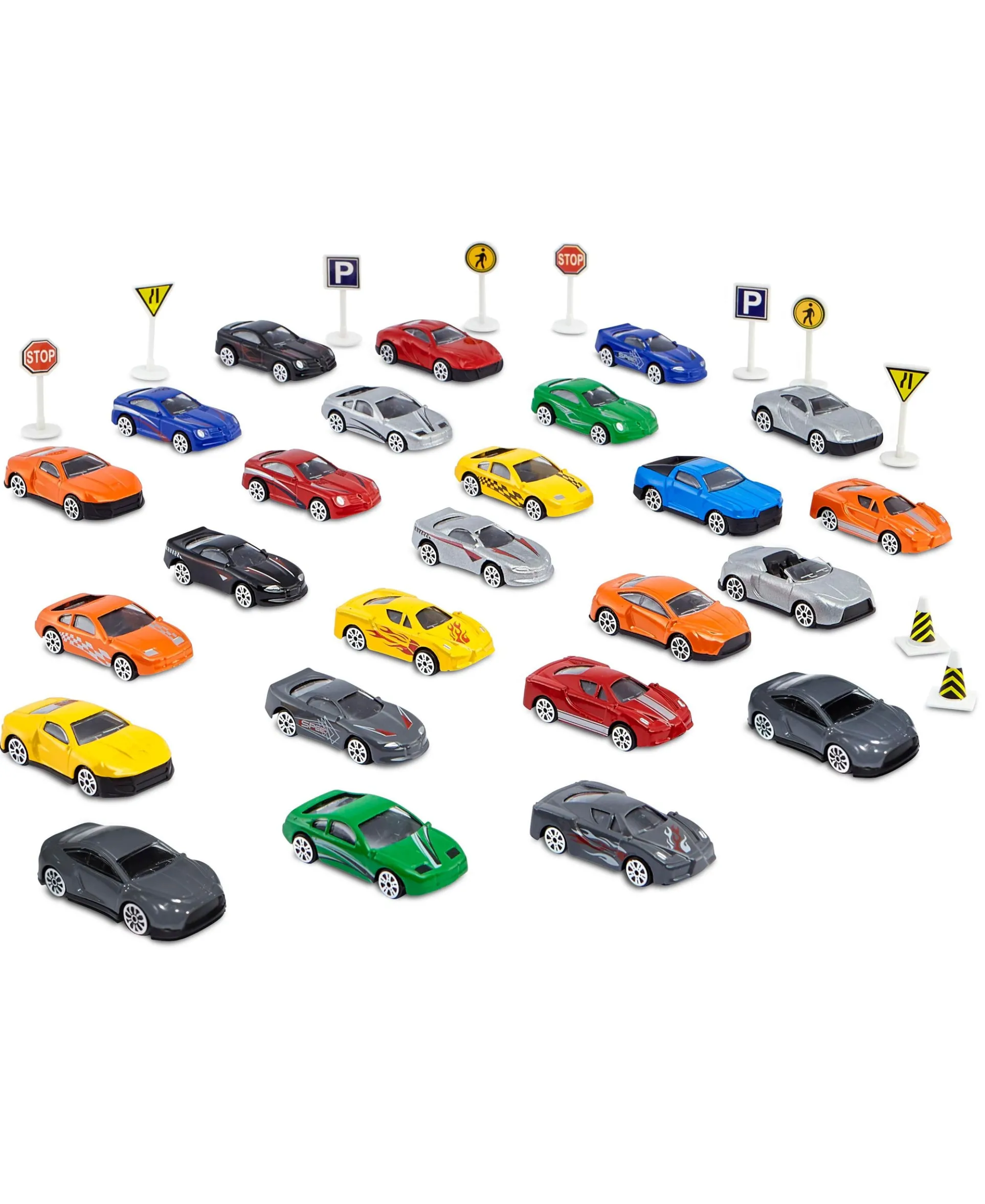 Toys R Us Fast Lane 35-Piece Diecast Vehicle Tube Set