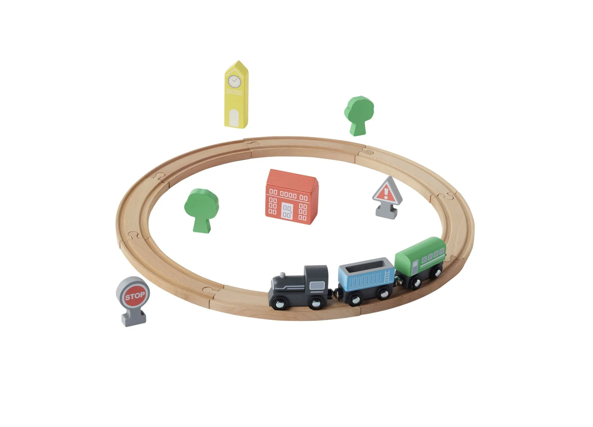 Toys R Us Imaginarium 18-Piece Wooden Train Set for Creative Play