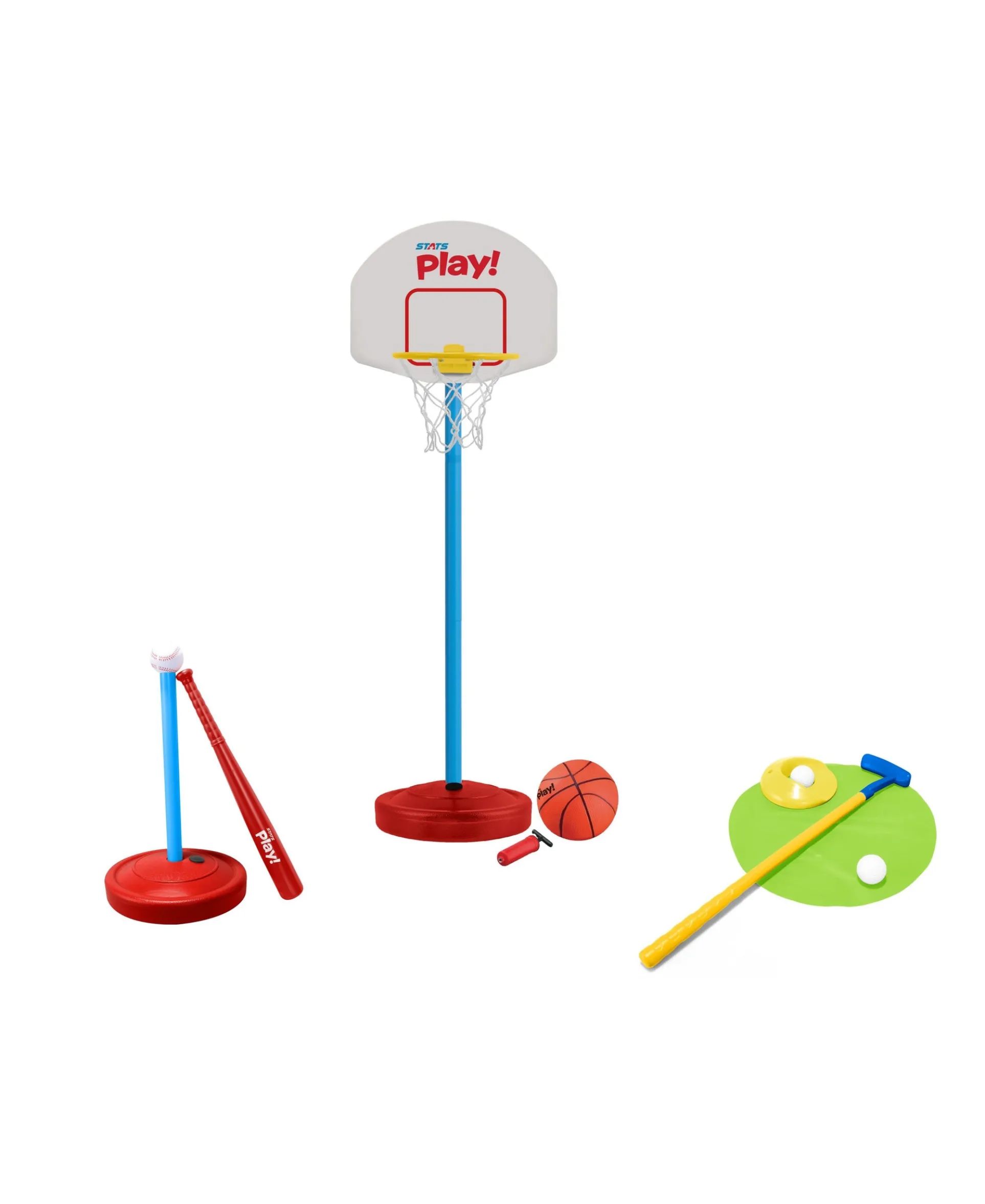 Toys R Us 3-in-1 Sports Combo Set: Baseball, Basketball, Golf Play Kit