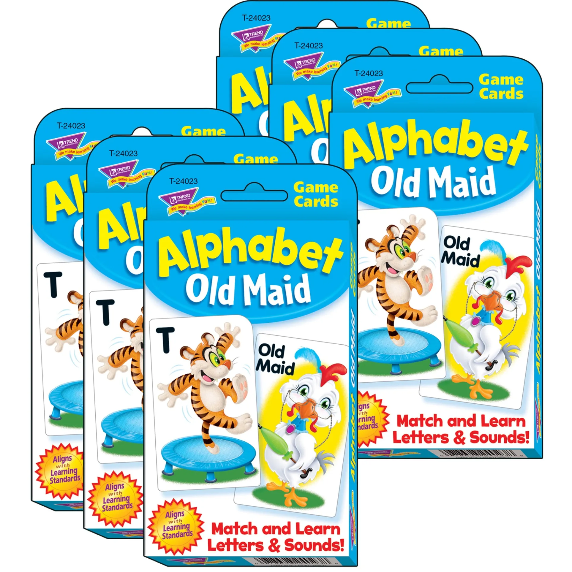 TREND Alphabet Old Maid Challenge Cards - Educational Letter Game - 6 Sets