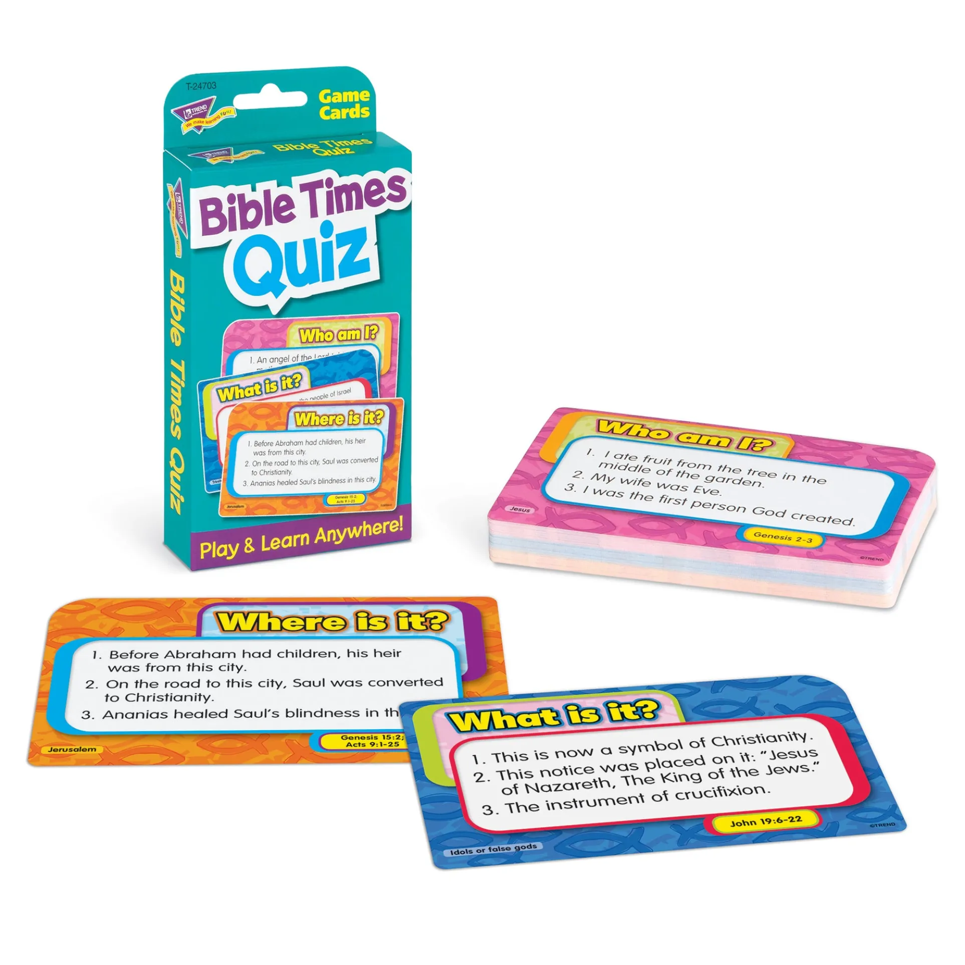 TREND Bible Times Quiz Challenge Cards, Multipack of 6
