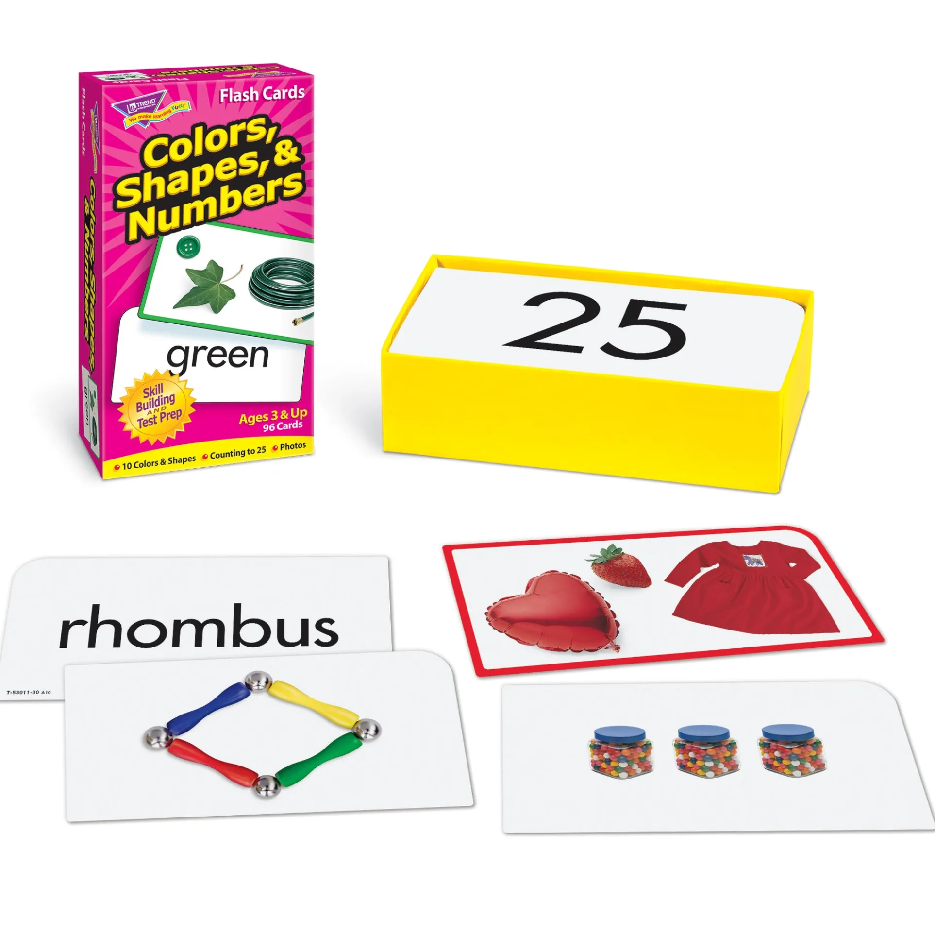 TREnd Colors, Shapes & Numbers Skill Drill Flash Cards - Educational Trio Pack