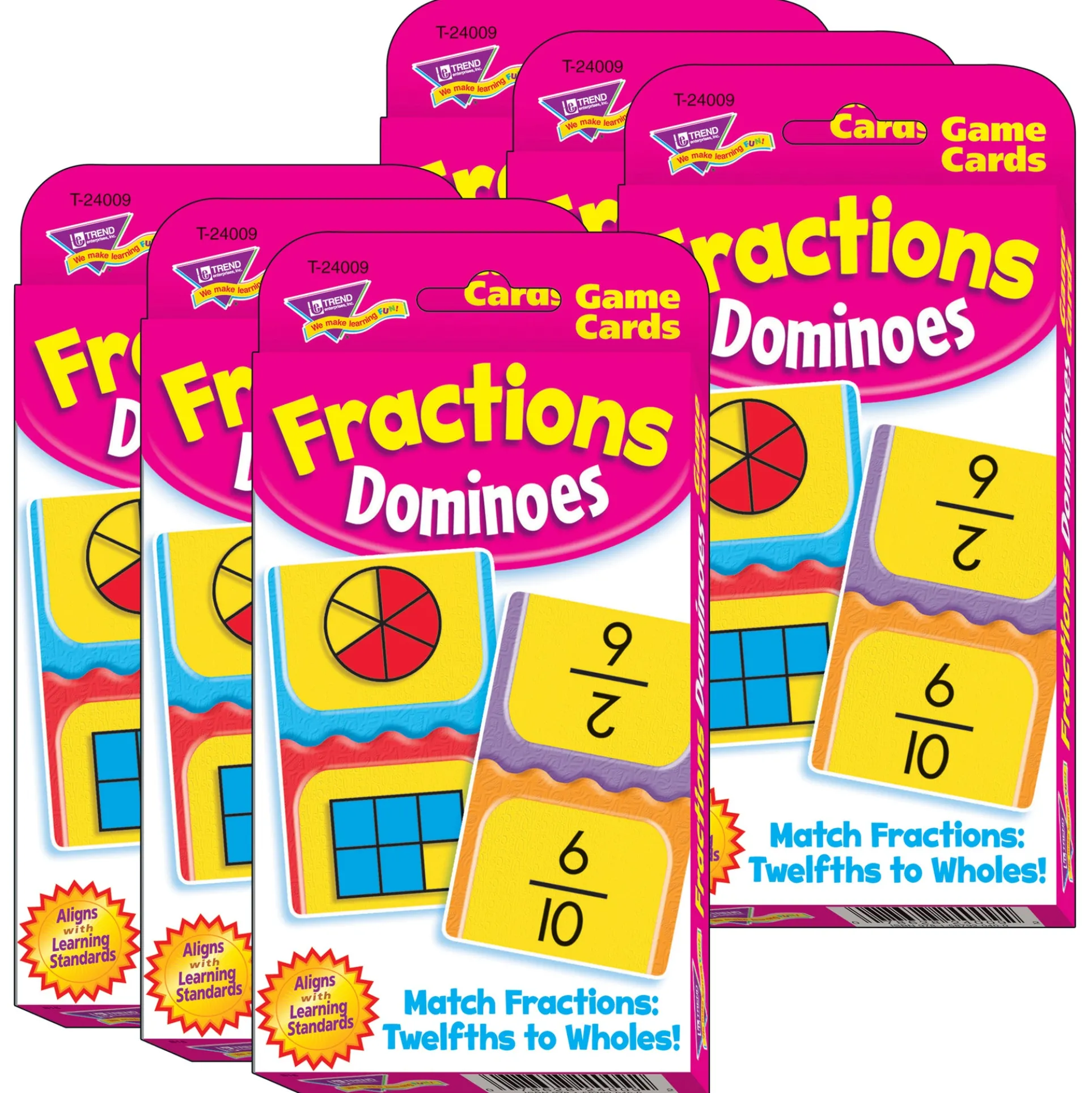 TREND Fraction Fun Dominoes Challenge Cards - Learning Game Set