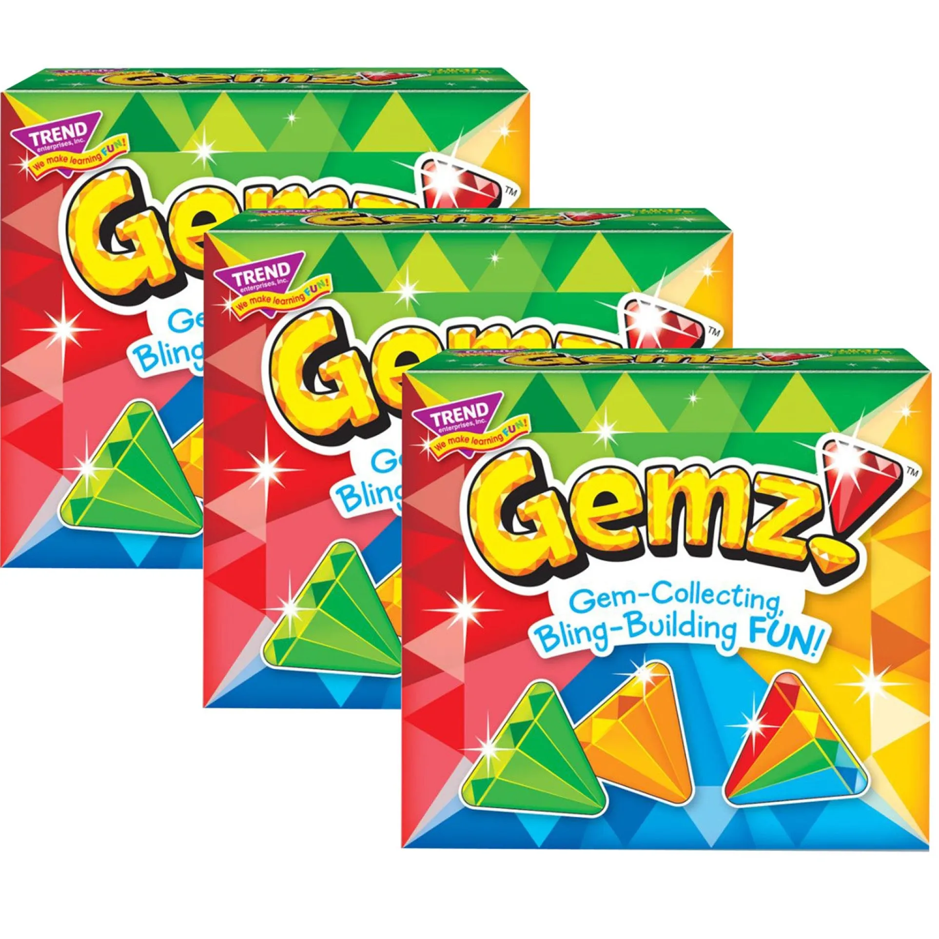 TREND Gemz! Three Corner Card Game, 3-Pack