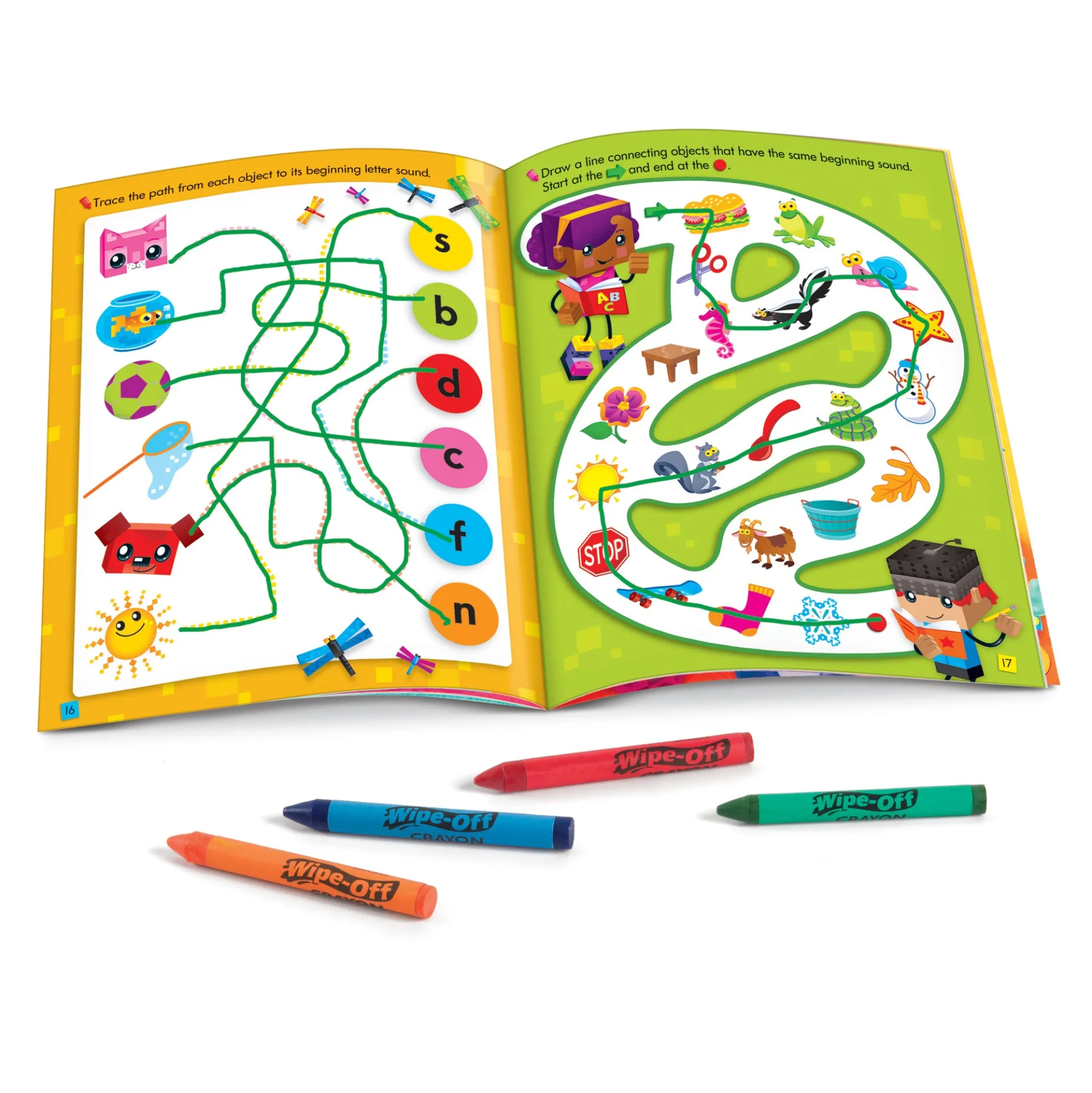 TREND School Skills Wipe-Off Book - BlockStars! Collection - 3-Pack