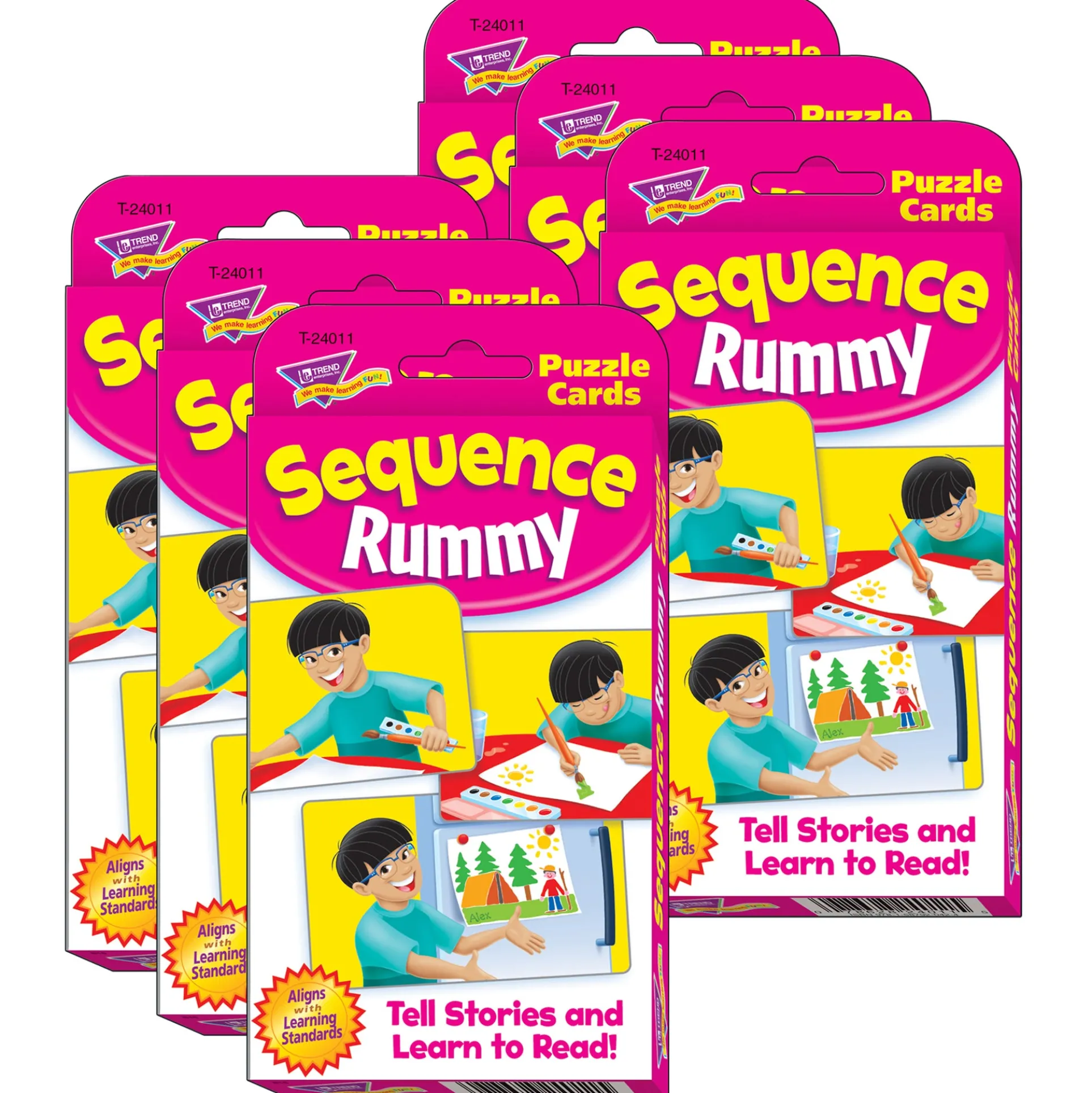 TREND Sequence Rummy Challenge Cards - Storytelling Mastery Set, 6 Packs