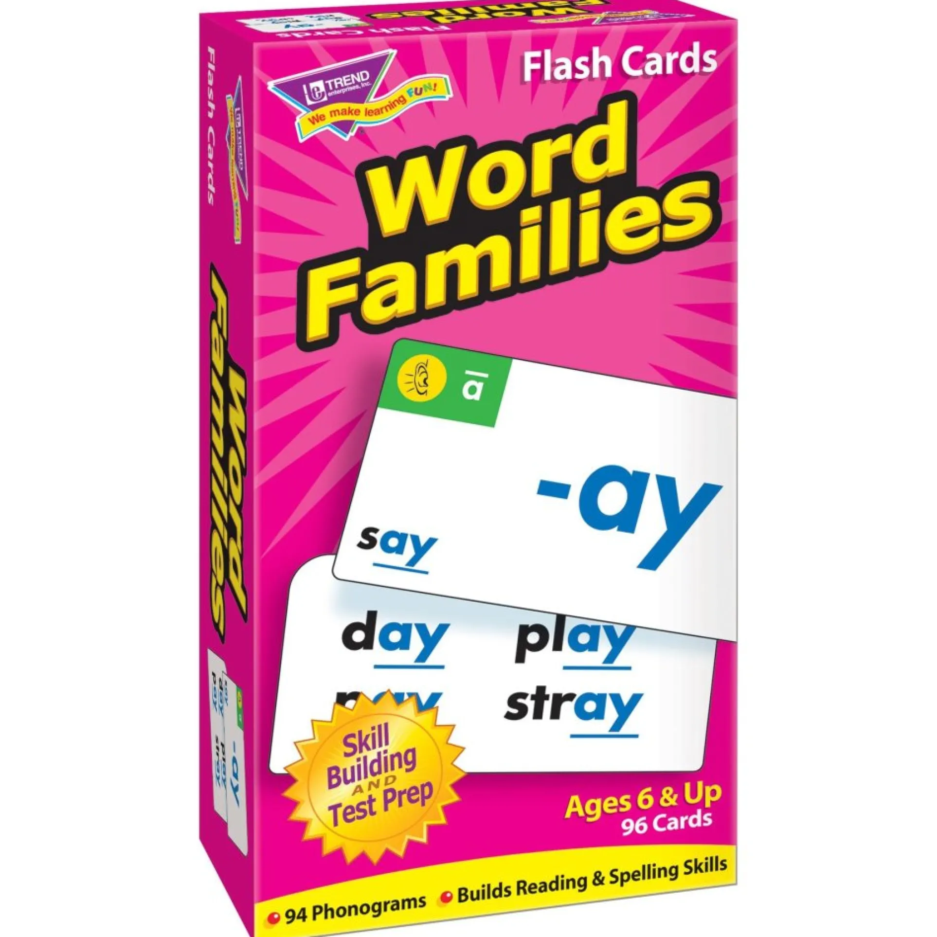 TREND Word Families Skill Drill Flash Cards - Educational Learning Tool