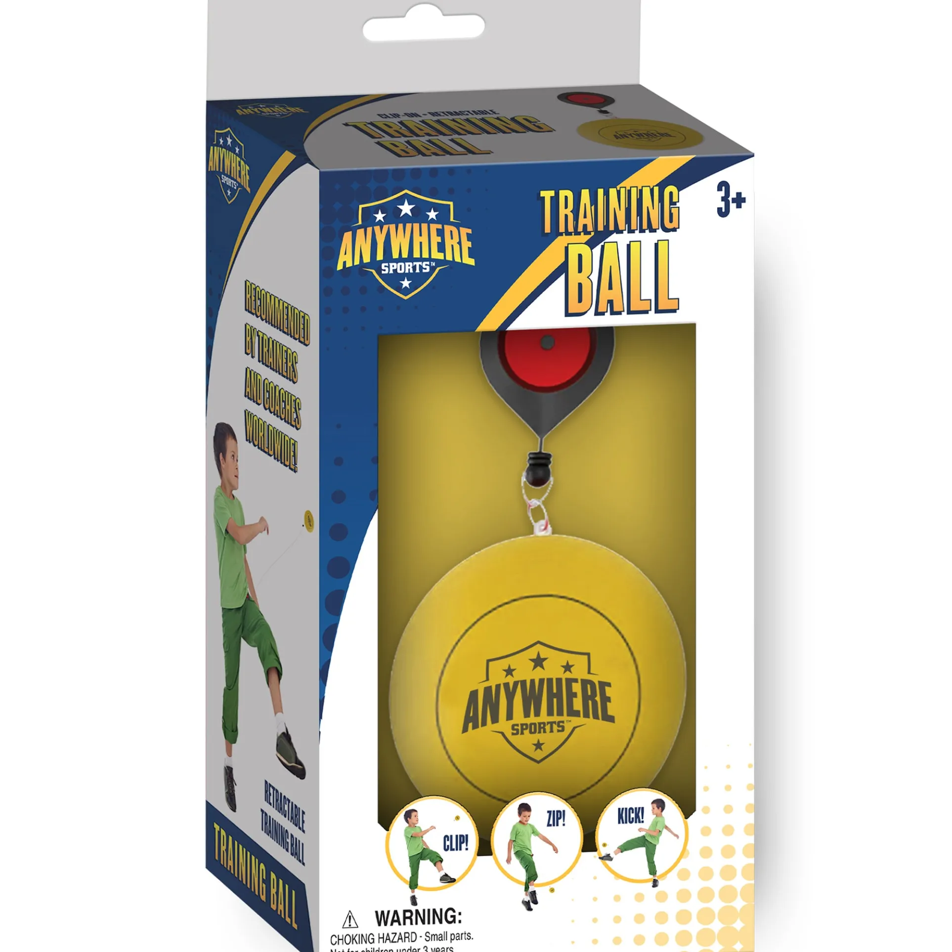 Triple Threat Sports Training Ball - 3-in-1 Leash Clip for Soccer, Football, Rugby