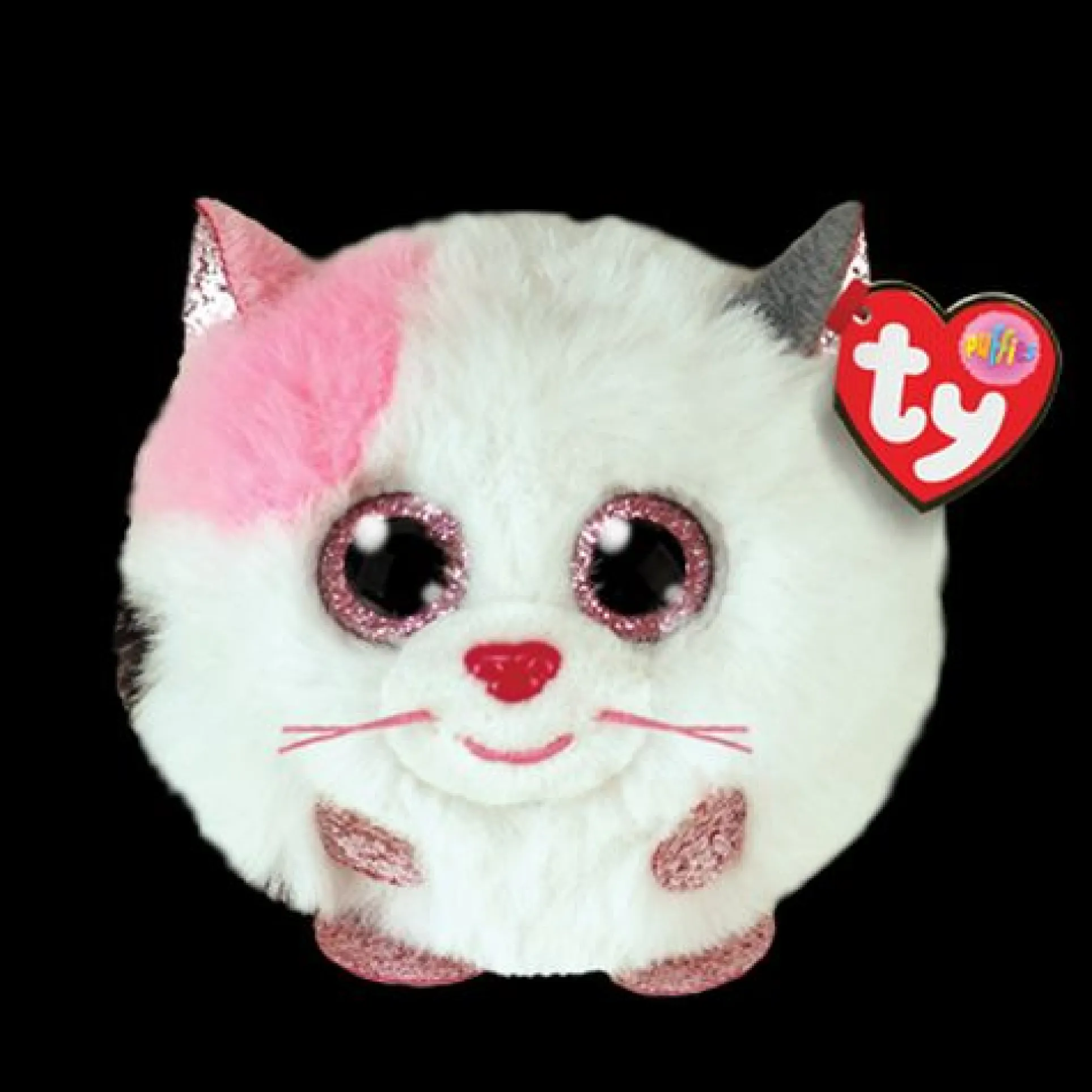 Ty Muffin Cat Beanie Ball 3-inch Plush Toy - Multicolor with Glitter Accents