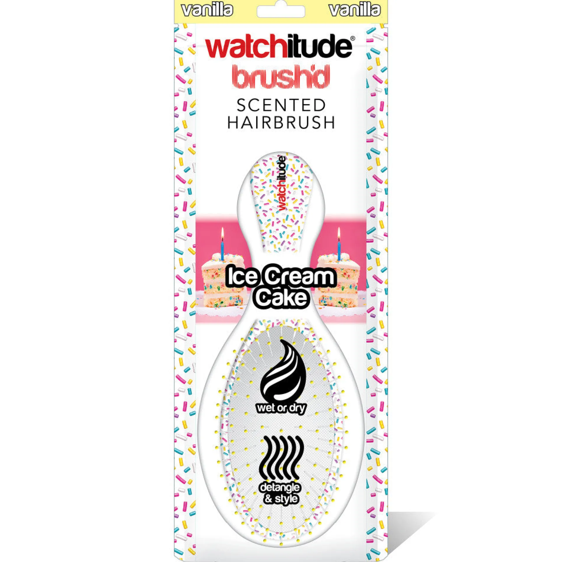 Watchitude Ice Cream Cake Scented Hair Brush for Kids - Vanilla Aroma