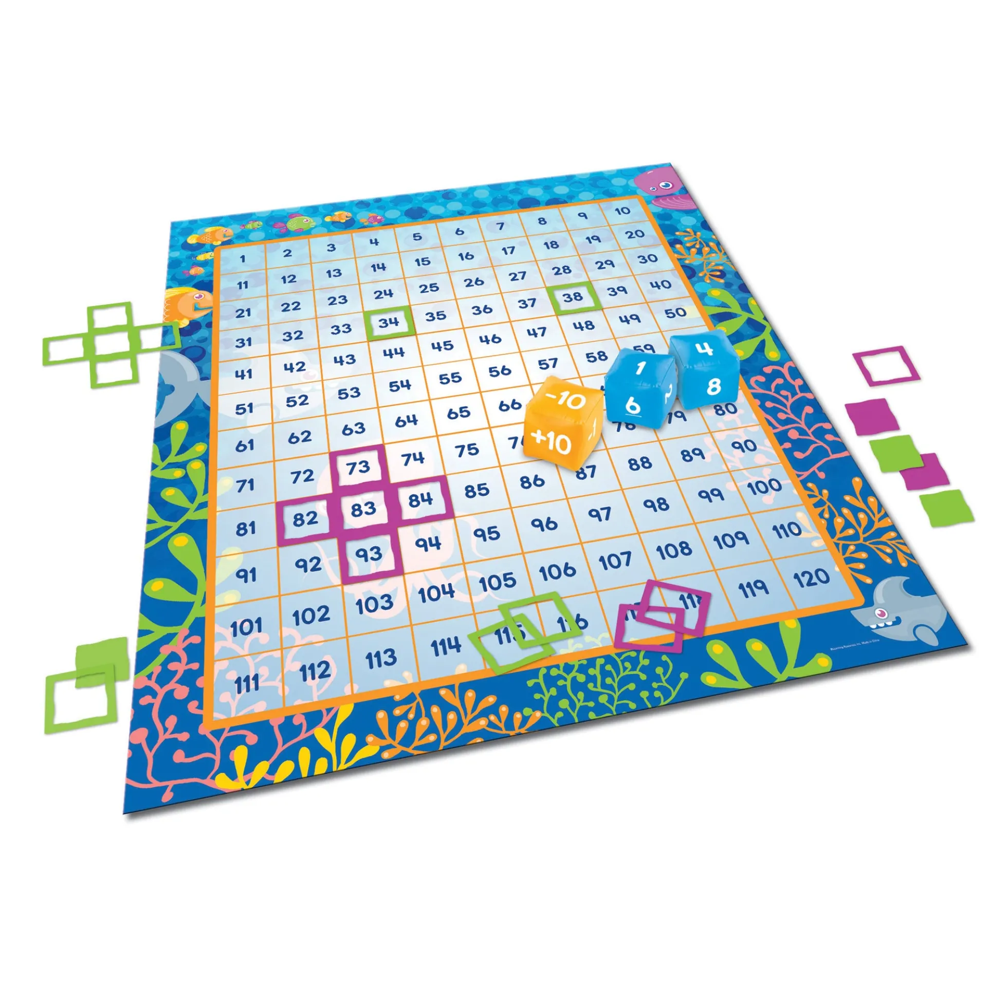 Learning Resources Make a Splash 120 Mat Floor Game - Math Exploration