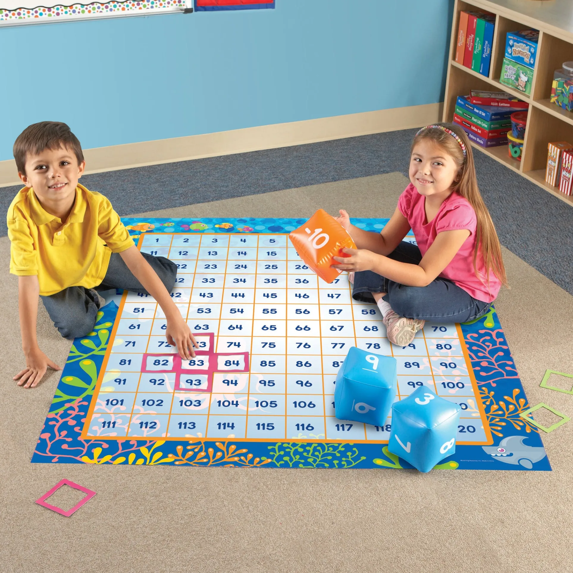 Learning Resources Make a Splash 120 Mat Floor Game - Math Exploration