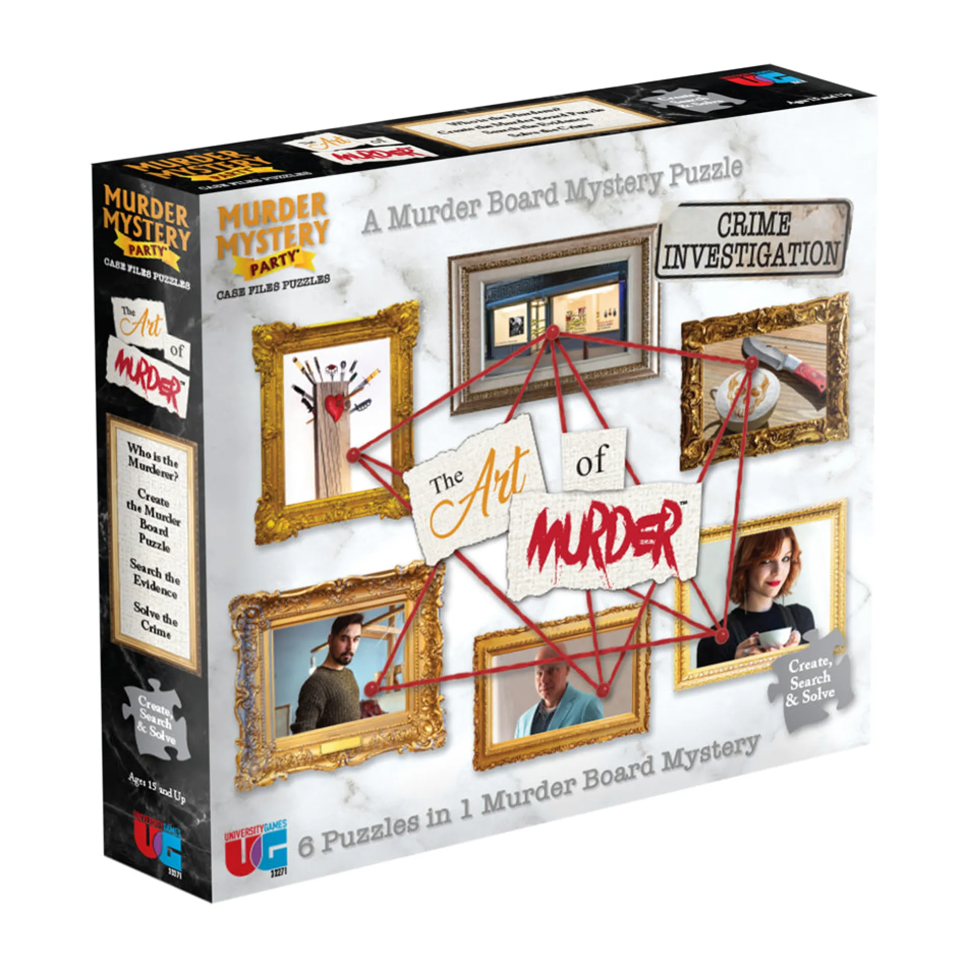 University Games Murder Mystery Party Case Files - The Art of Murder Puzzle Set, 1000 Pieces