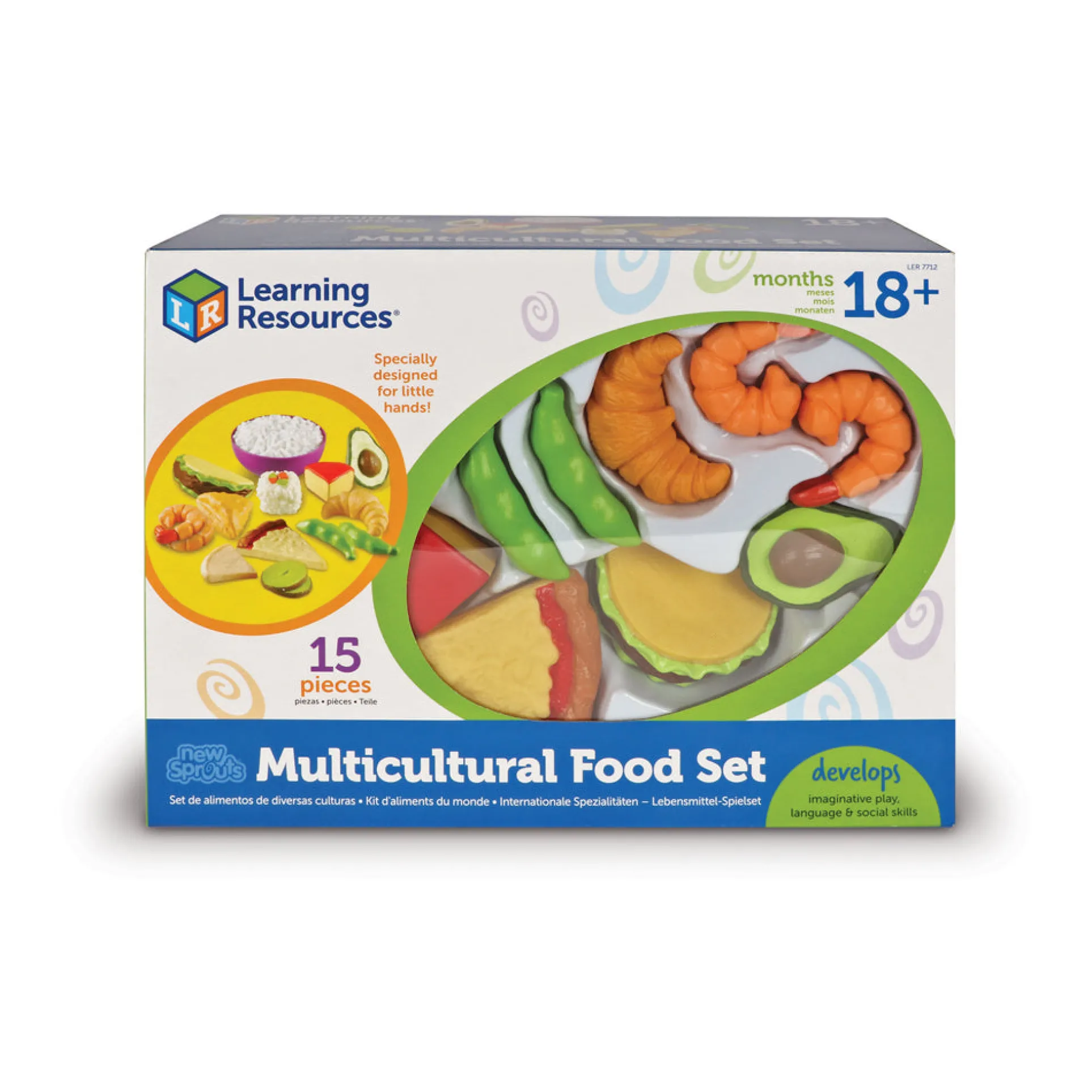 Learning Resources New Sprouts 15-Piece Multicultural Food Play Set