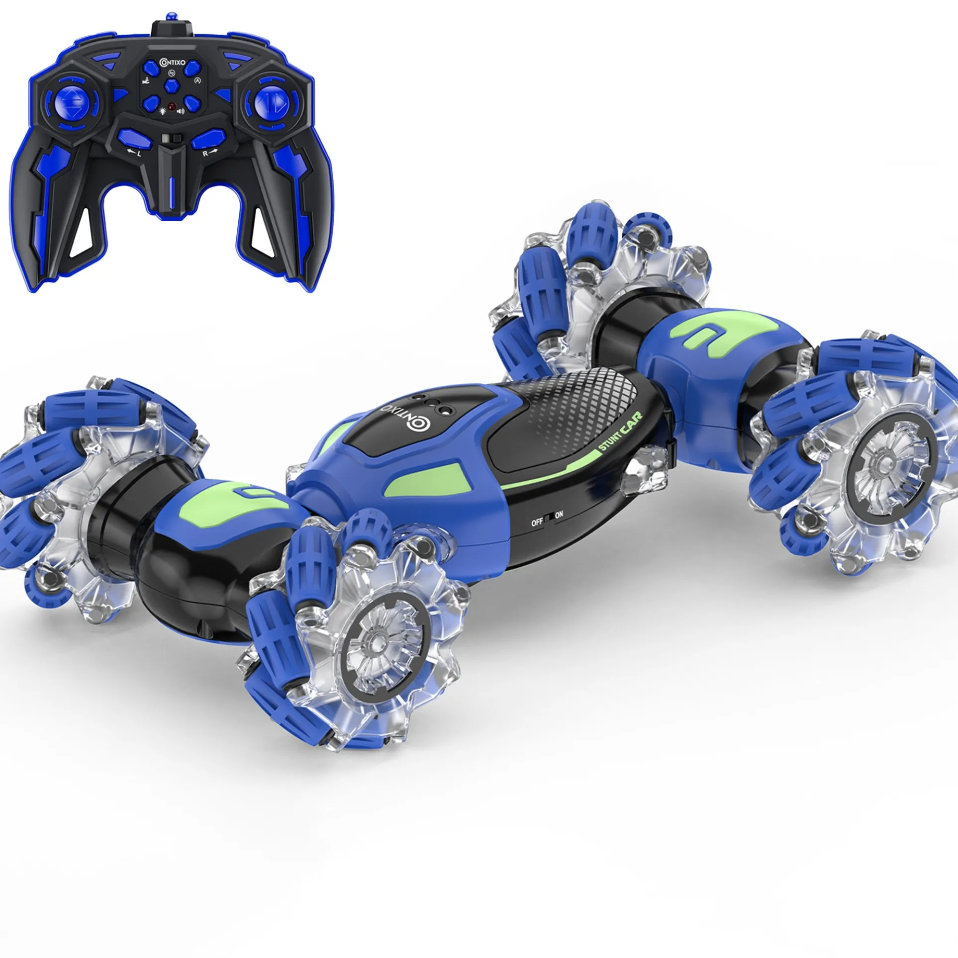 Contixo Cobra Speed Crawler RC Stunt Car - 4WD Off-Road - Blue