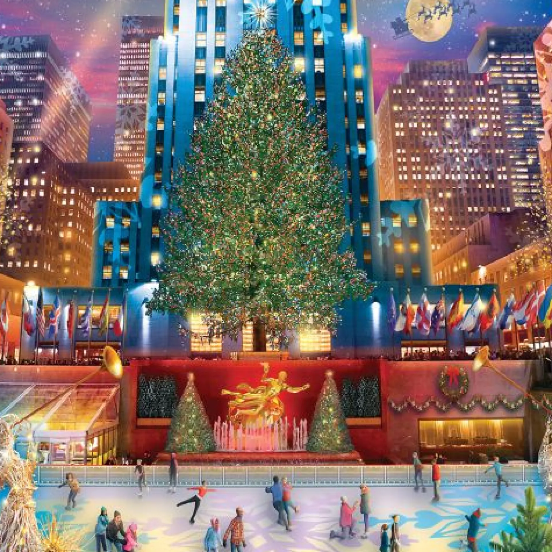 Vermont Christmas Company Rockefeller Christmas Jigsaw Puzzle - 1000 pc