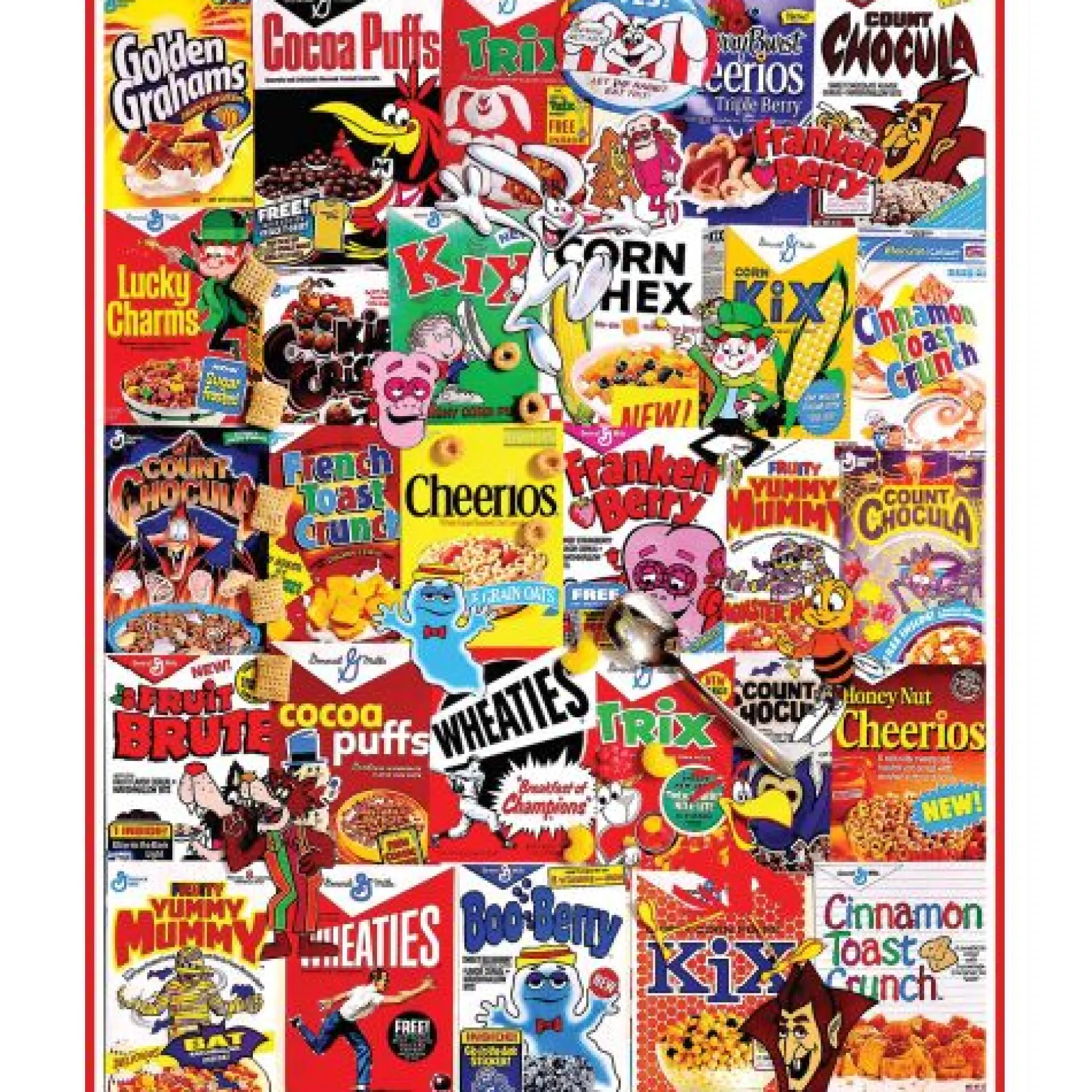 Vintage Cereal Box Collage Puzzle - 1000 Pieces by White Mountain Puzzles