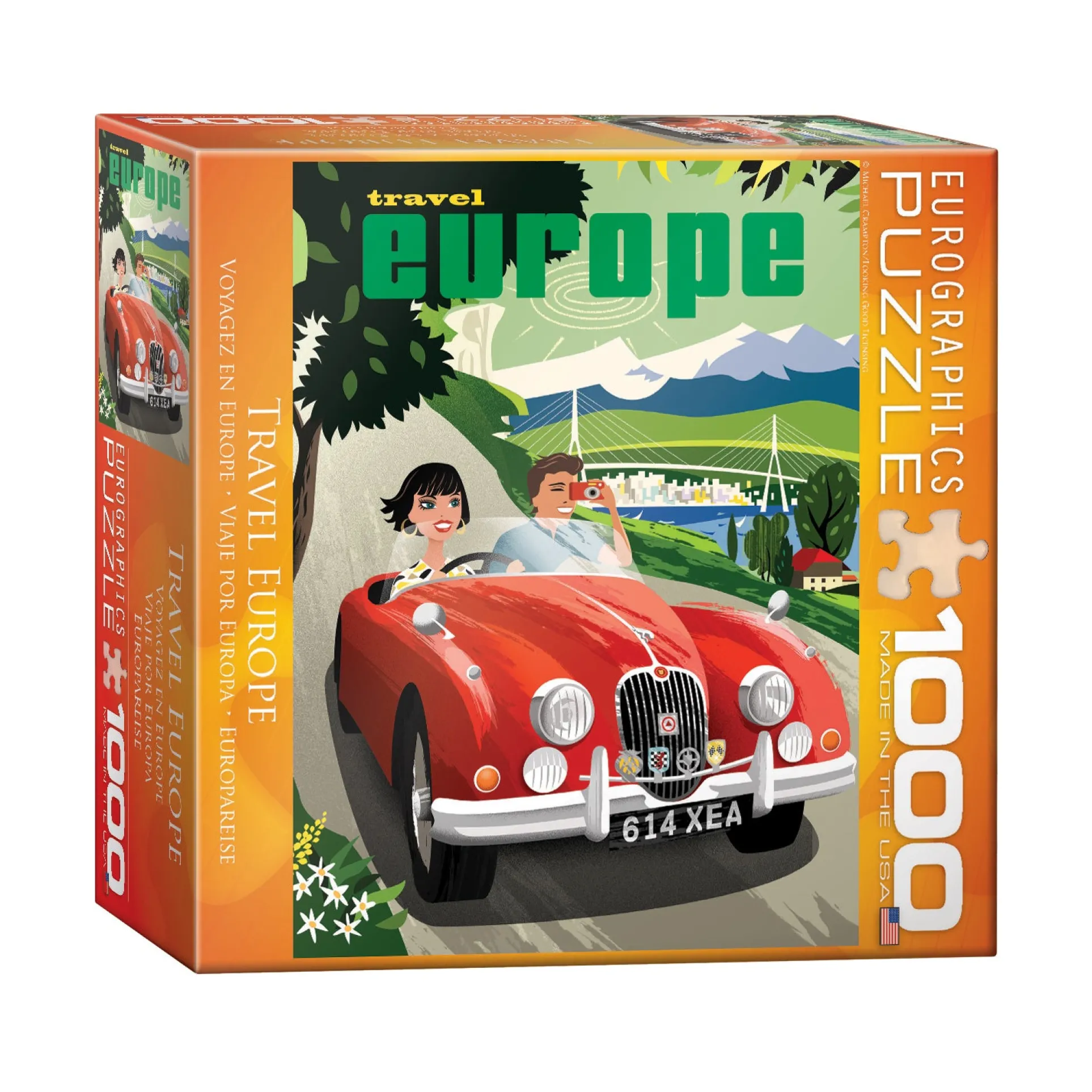 Vintage European Tour Jigsaw Puzzle - 1000 pc