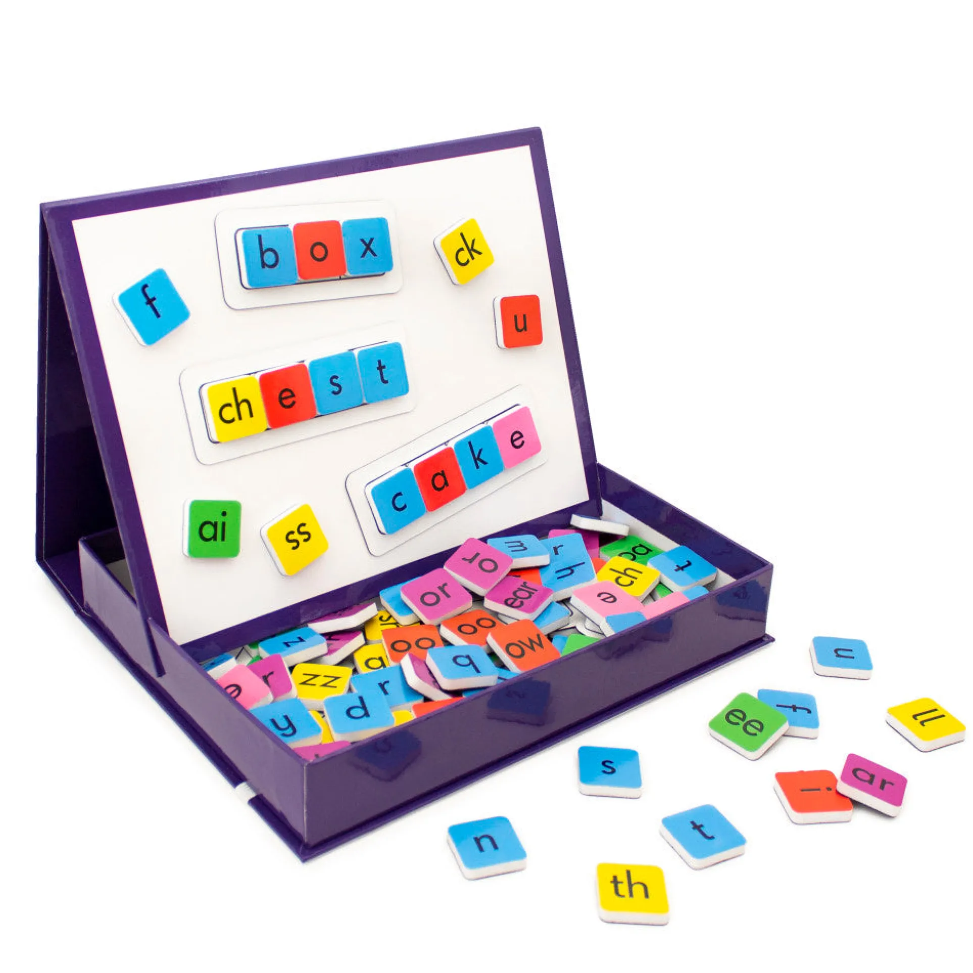 Junior Learning Rainbow Phonics Magnetic Tiles Set - Educational Toy