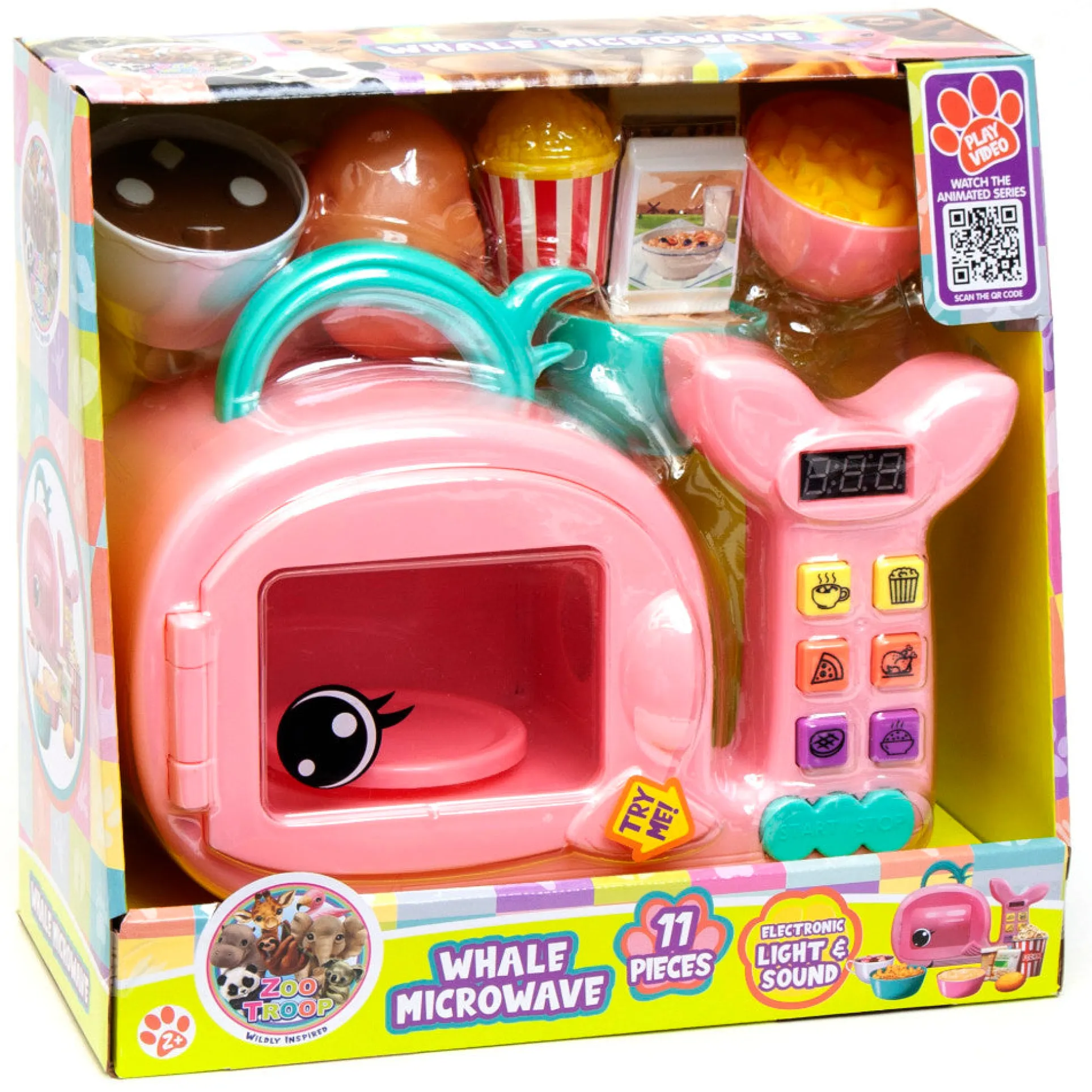 Zoo Troop Whale Microwave 17pc Interactive Playset with Sounds and Lights, Ages 2+
