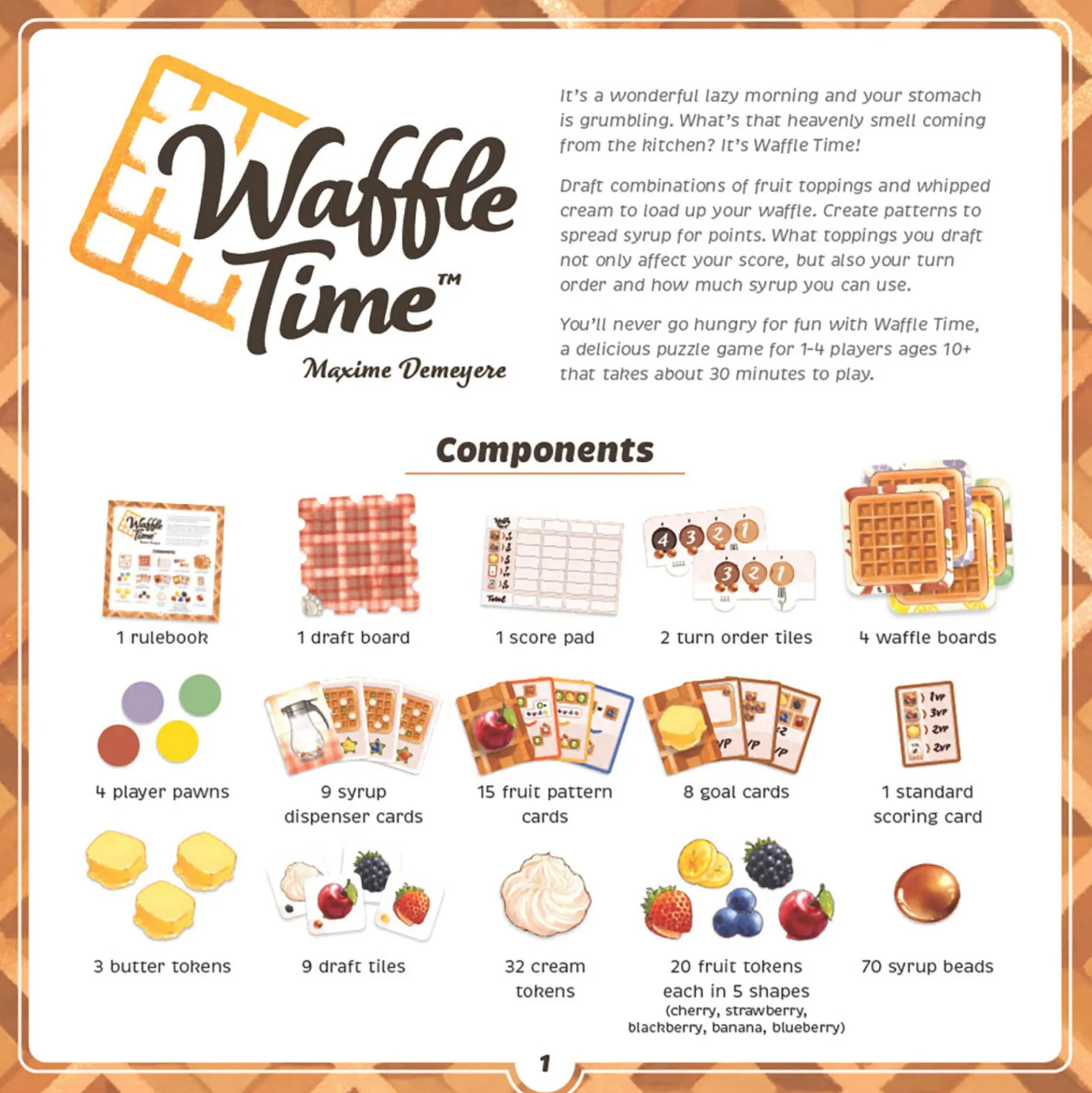 Waffle Time Family Tile Placement Strategy Game