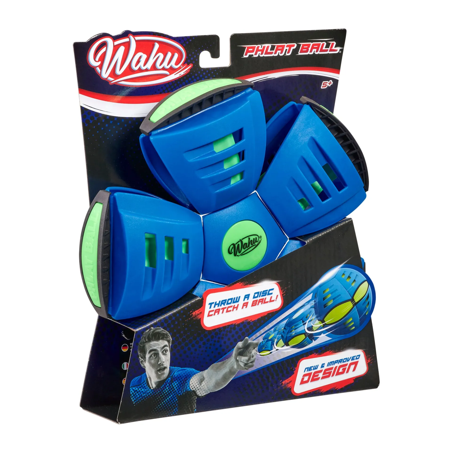 Wahu Phlat Ball Classic - Transforming Disc-to-Ball Toy, Blue