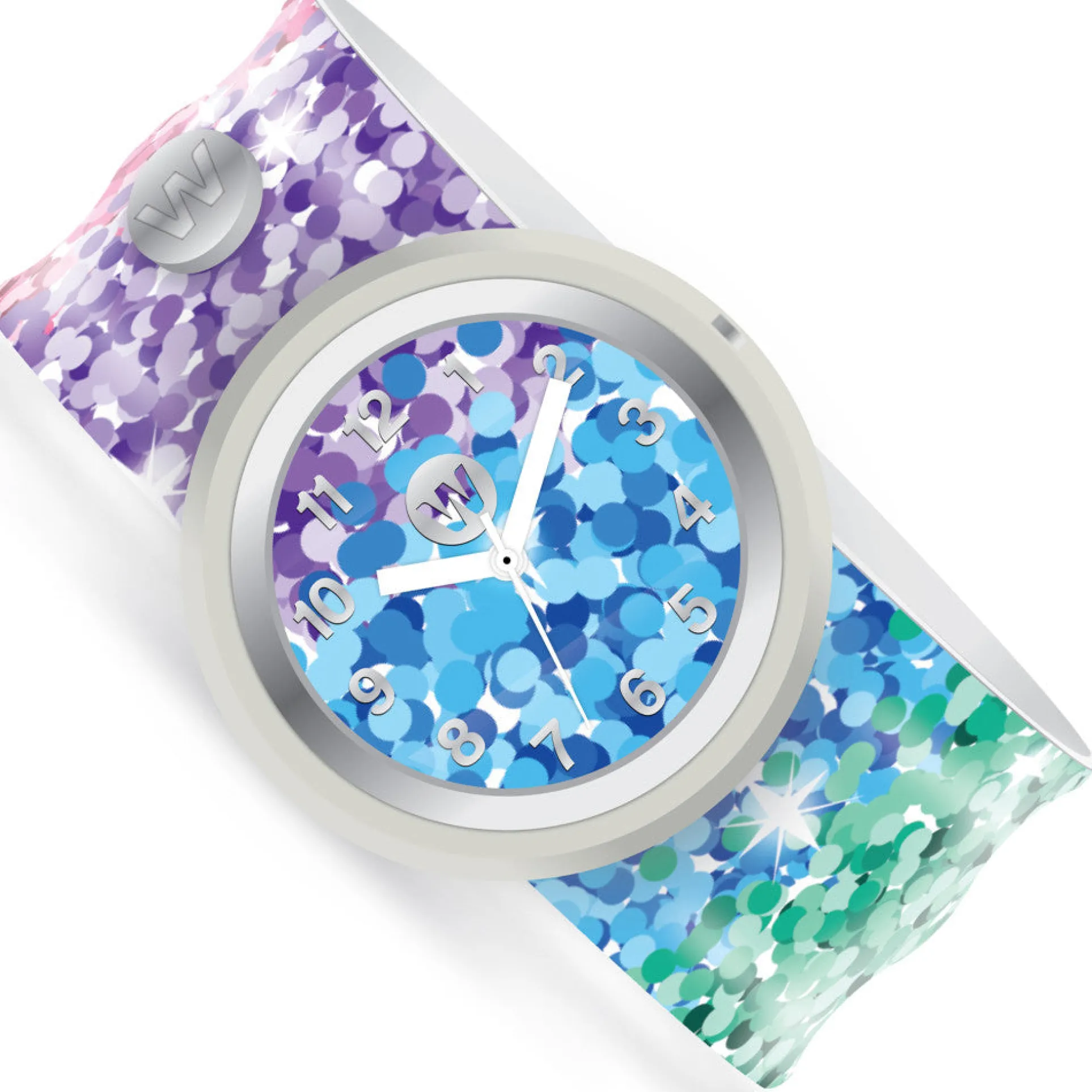Watchitude Kids' Slap Watch Sassy Sequins - Rainbow Silicone Strap